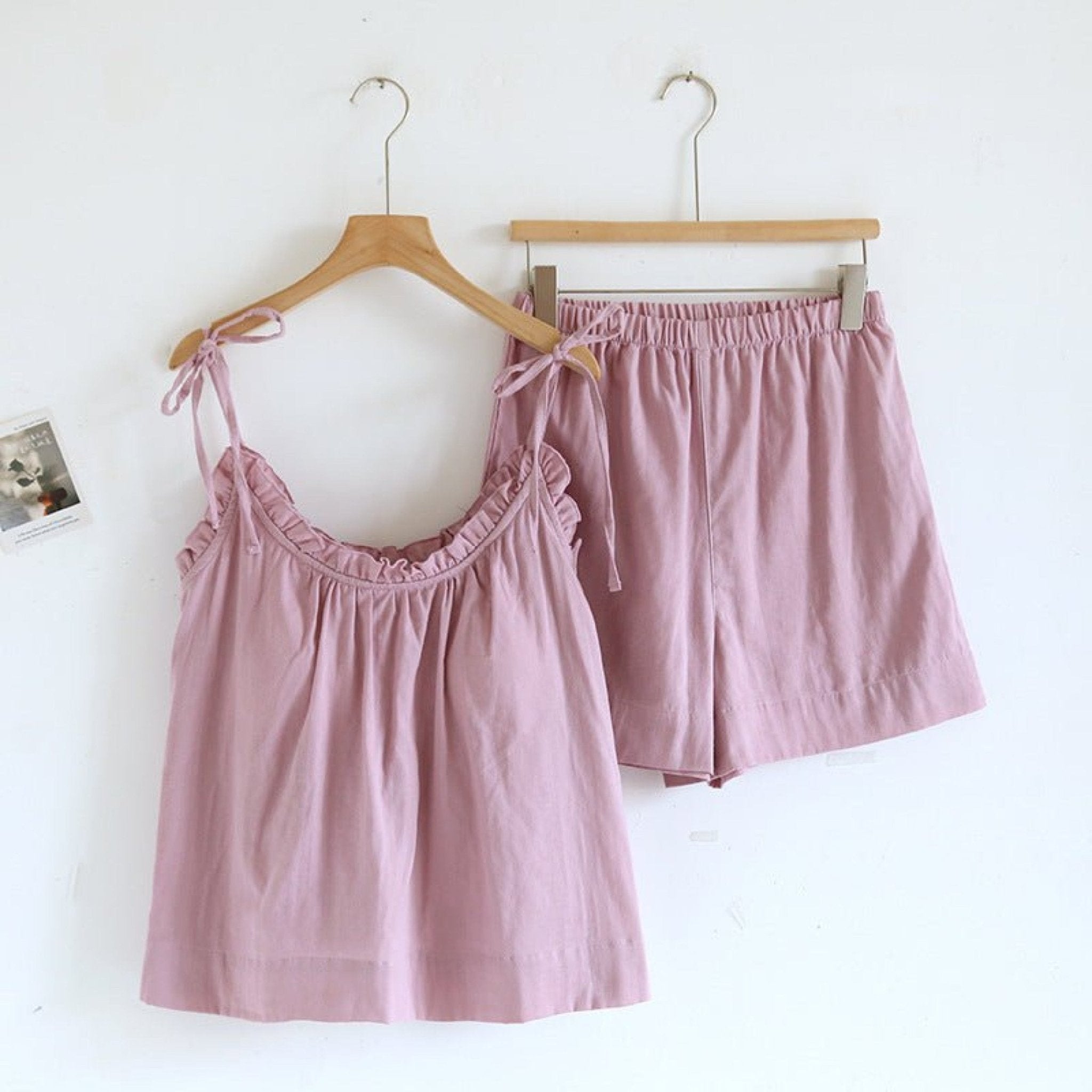 Cotton Gauze Lounge Dress with Built - In Bra – Adjustable Strap Nightgown / Blue - Ever Lasting