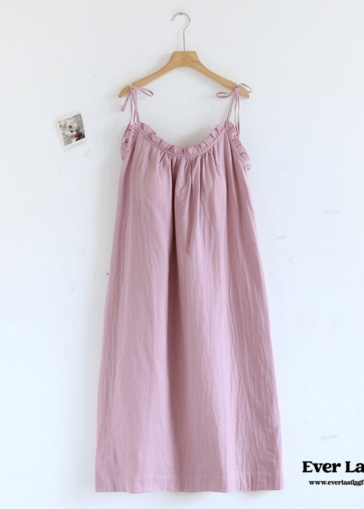 Cotton Gauze Lounge Dress with Built - In Bra – Adjustable Strap Nightgown / Yellow - Ever Lasting