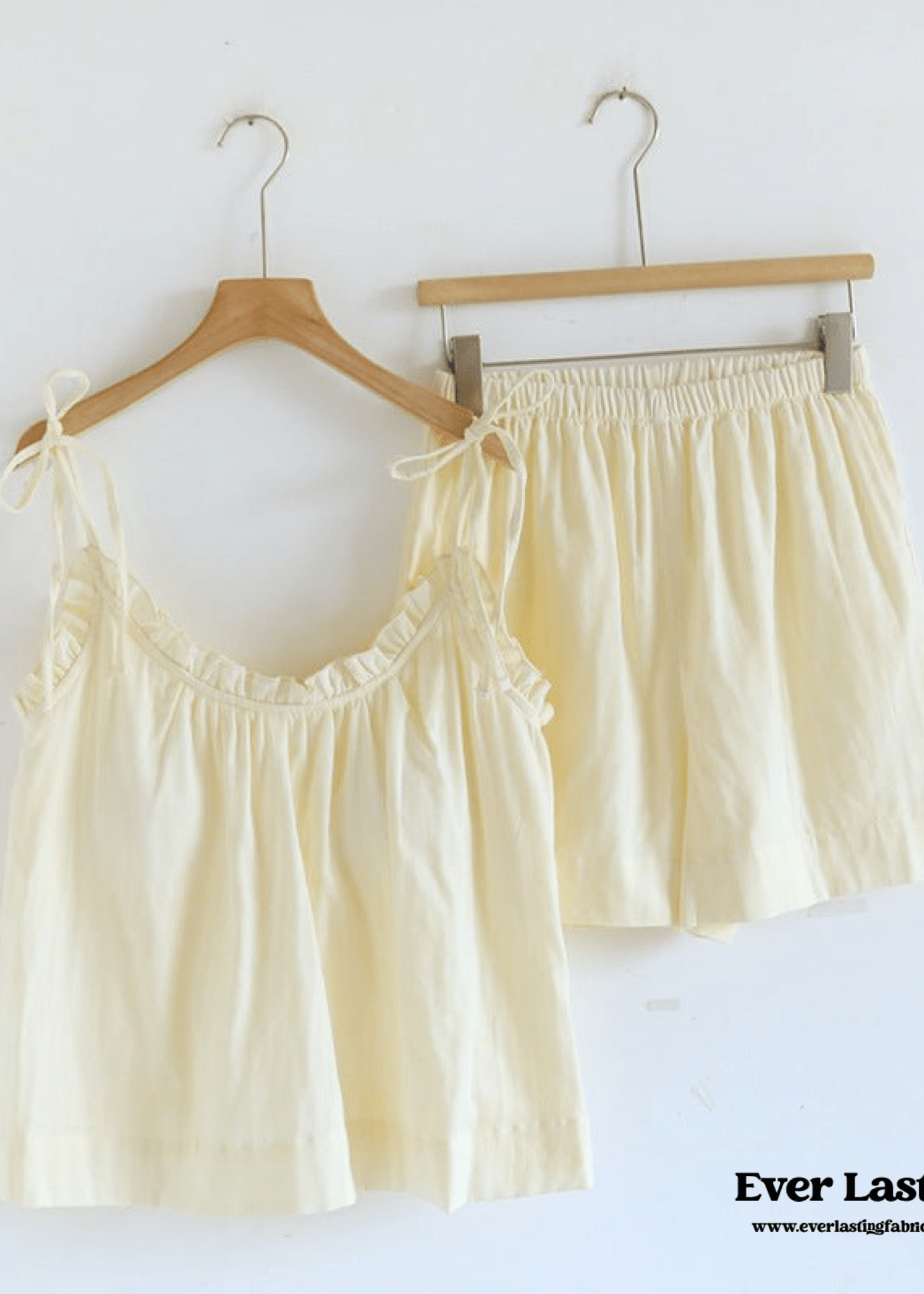 Cotton Gauze Lounge Dress with Built - In Bra – Adjustable Strap Nightgown / Yellow - Ever Lasting