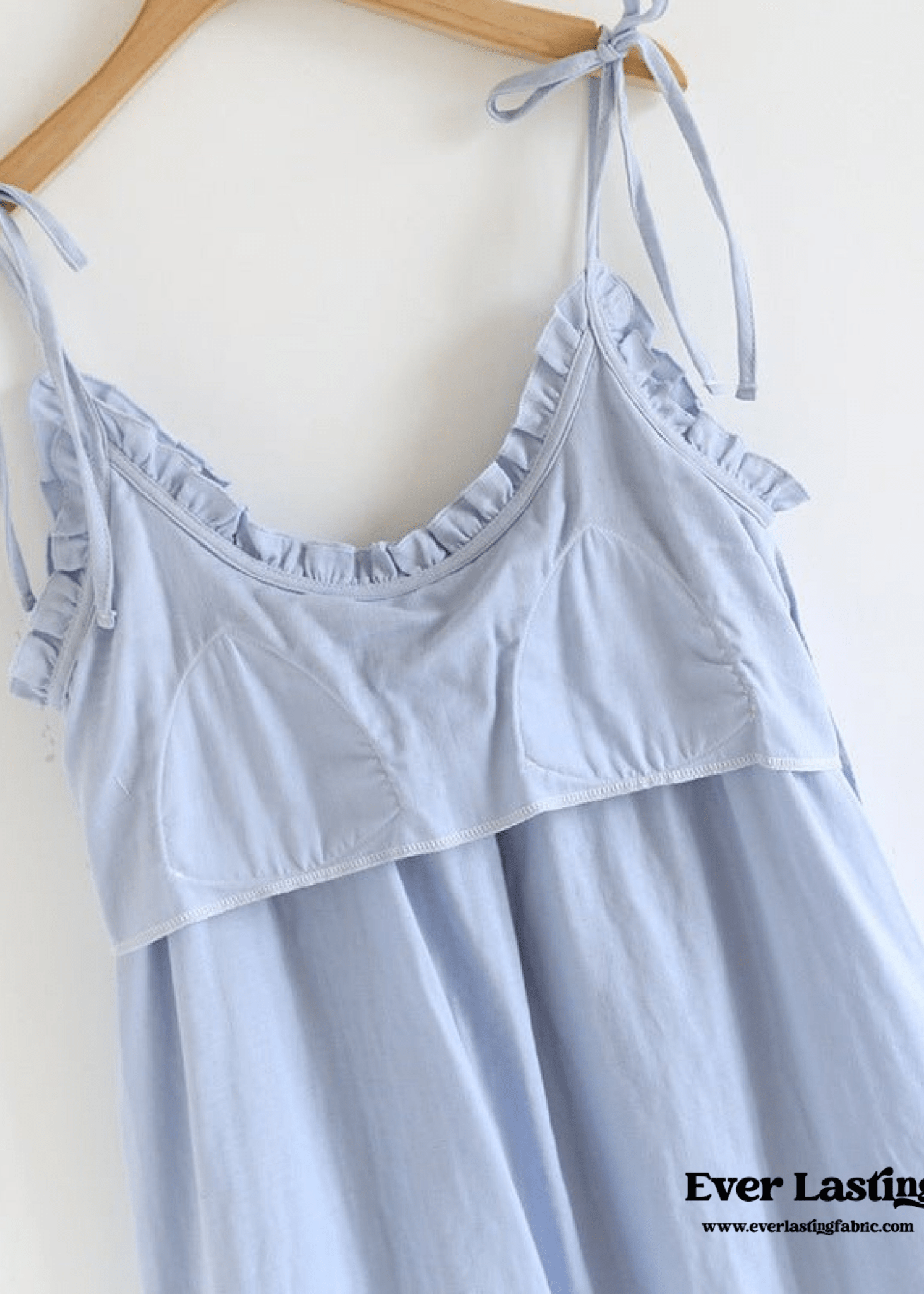 Cotton Gauze Lounge Dress with Built - In Bra – Adjustable Strap Nightgown / Yellow - Ever Lasting