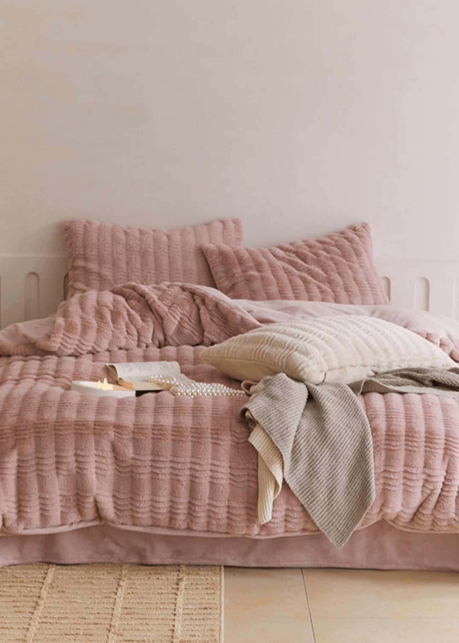 Cozy Earth Tone Milk Velvet Bedding Set / Beige Khaki - Ever Lasting