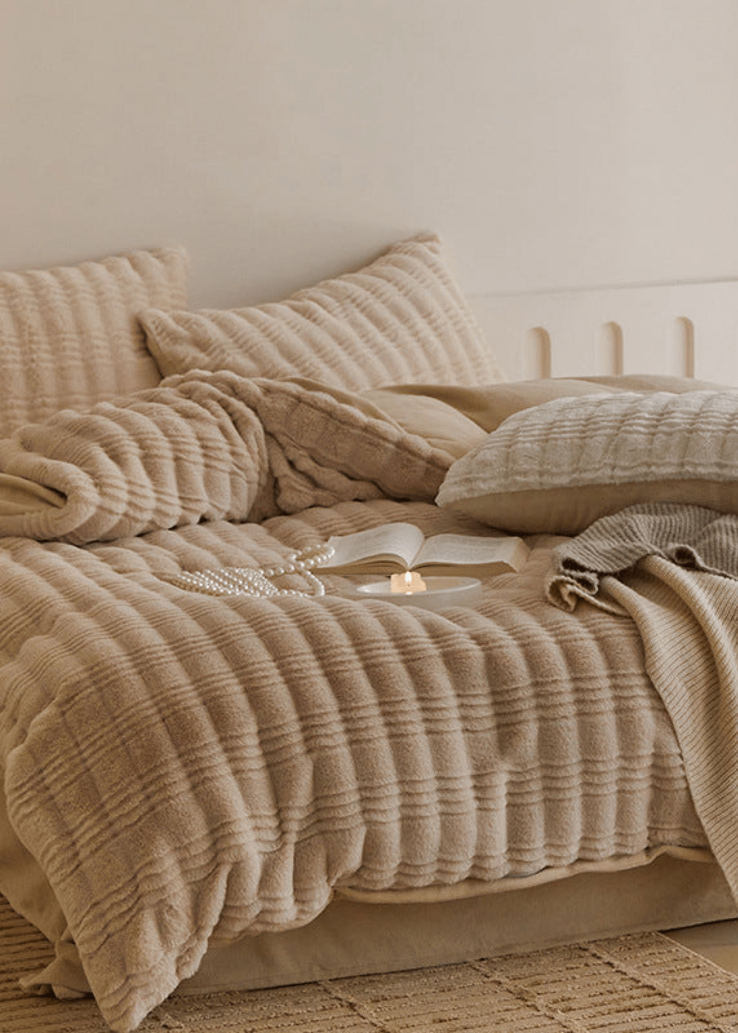 Cozy Earth Tone Milk Velvet Bedding Set / Pink - Ever Lasting