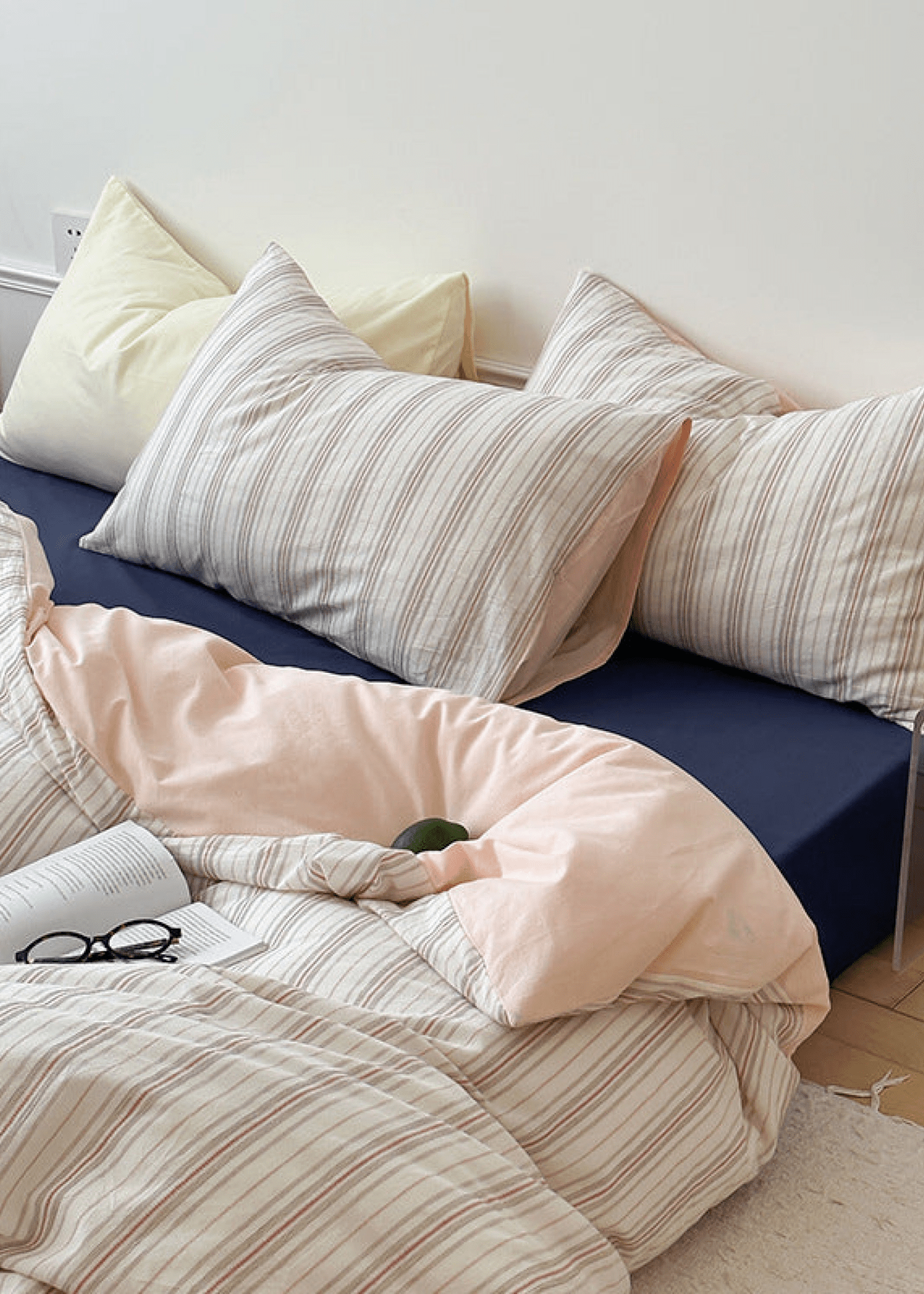 Cozy Pastel Striped Washed Cotton Bedding Bundle - Ever Lasting