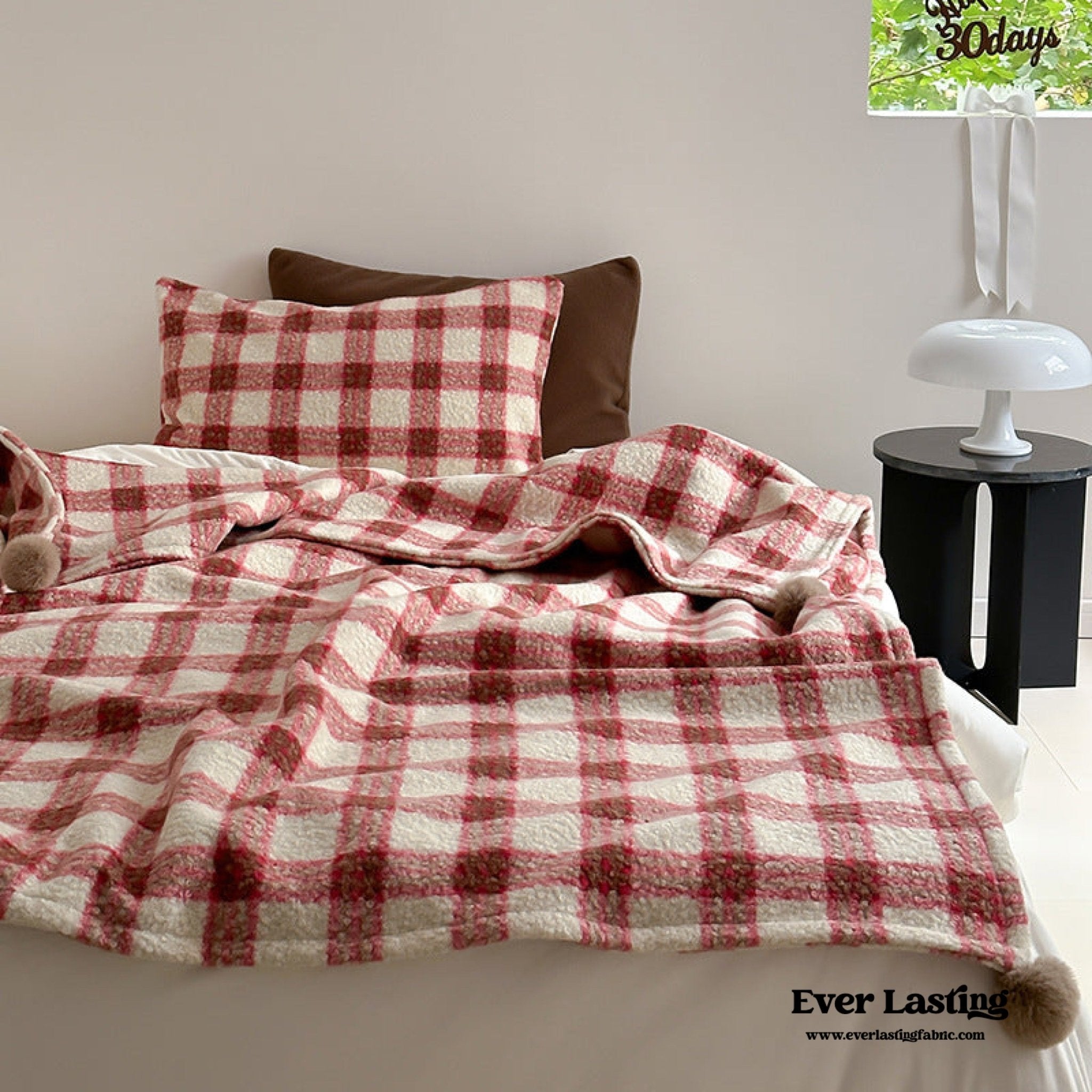 Cozy Plaid Wool Throw Blanket / Blue - Ever Lasting