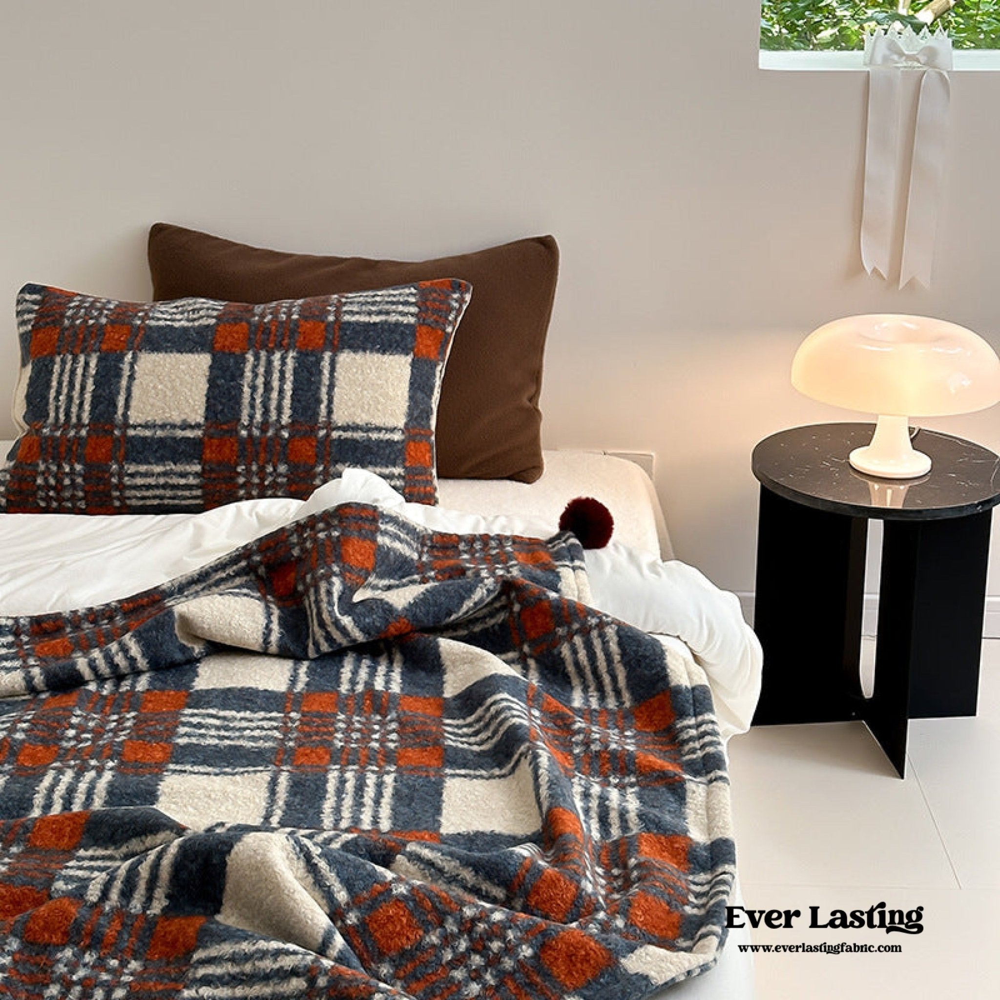 Cozy Plaid Wool Throw Blanket / Green - Ever Lasting