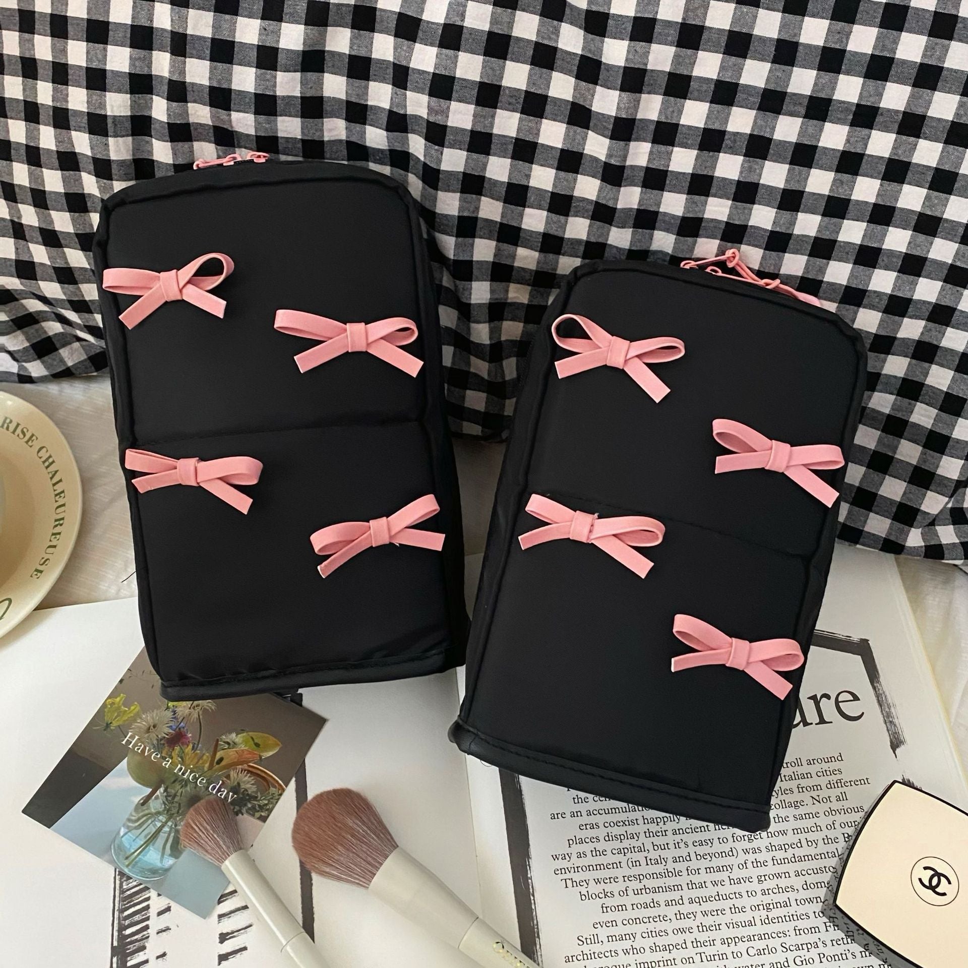 Cute Bow Black Makeup Bag - Ever Lasting