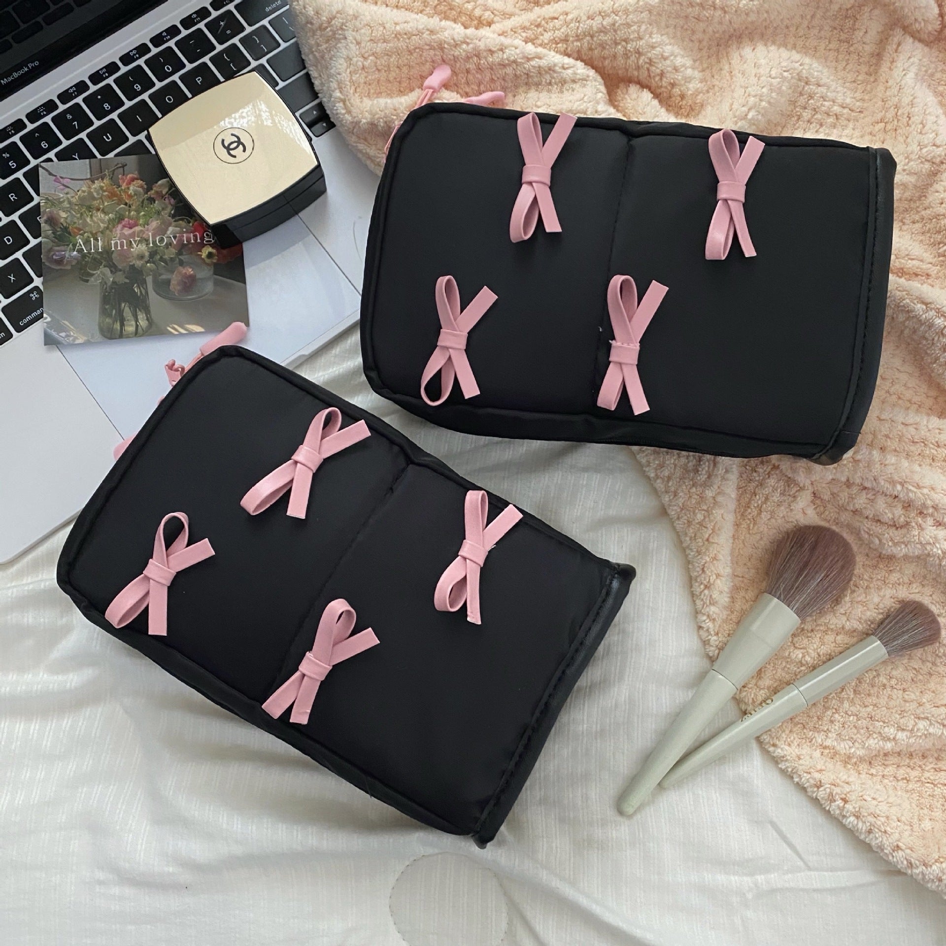 Cute Bow Black Makeup Bag - Ever Lasting