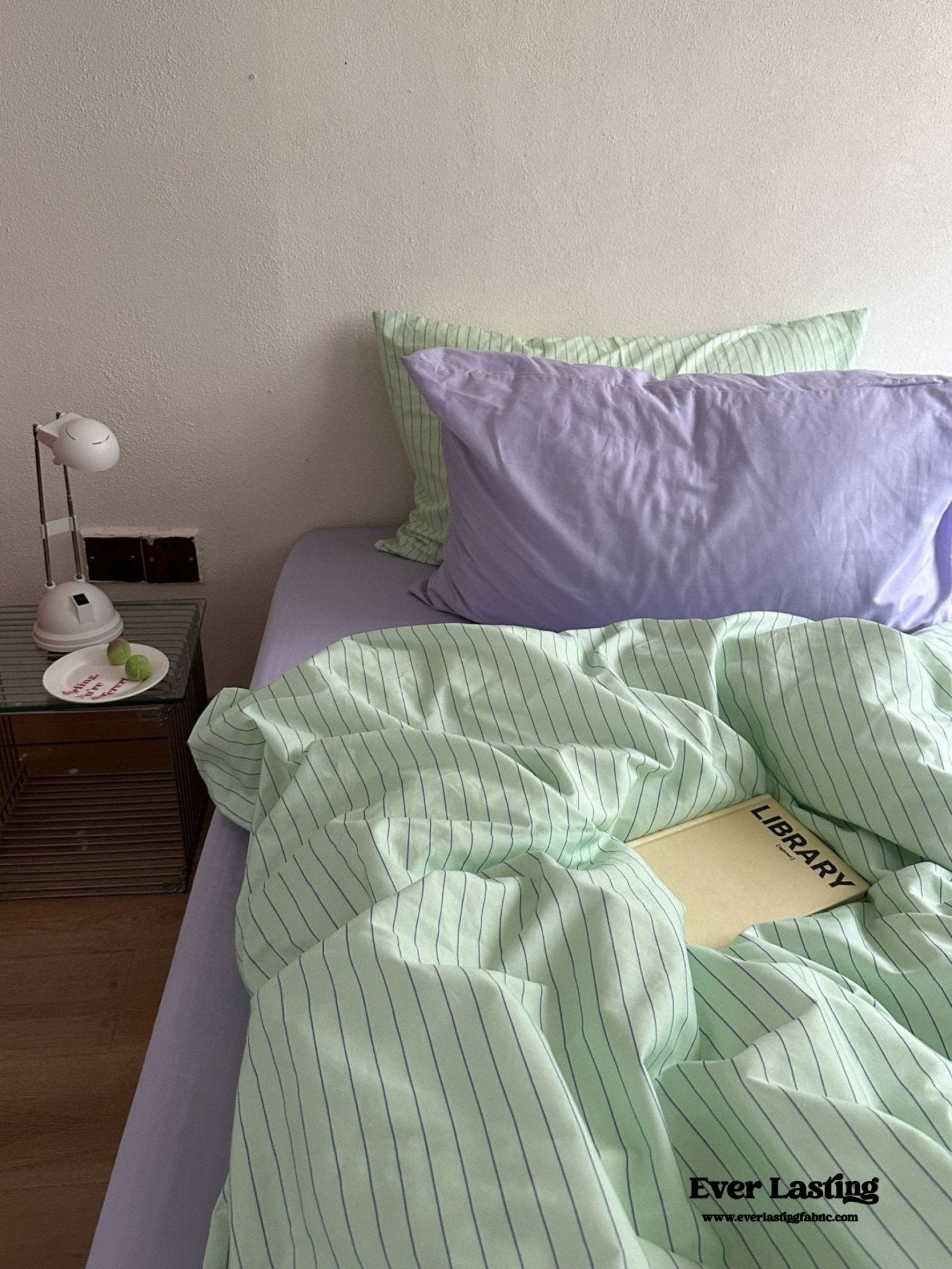 Daisy Mint Fresh Striped Bedding Set / Pink & Striped - Ever Lasting