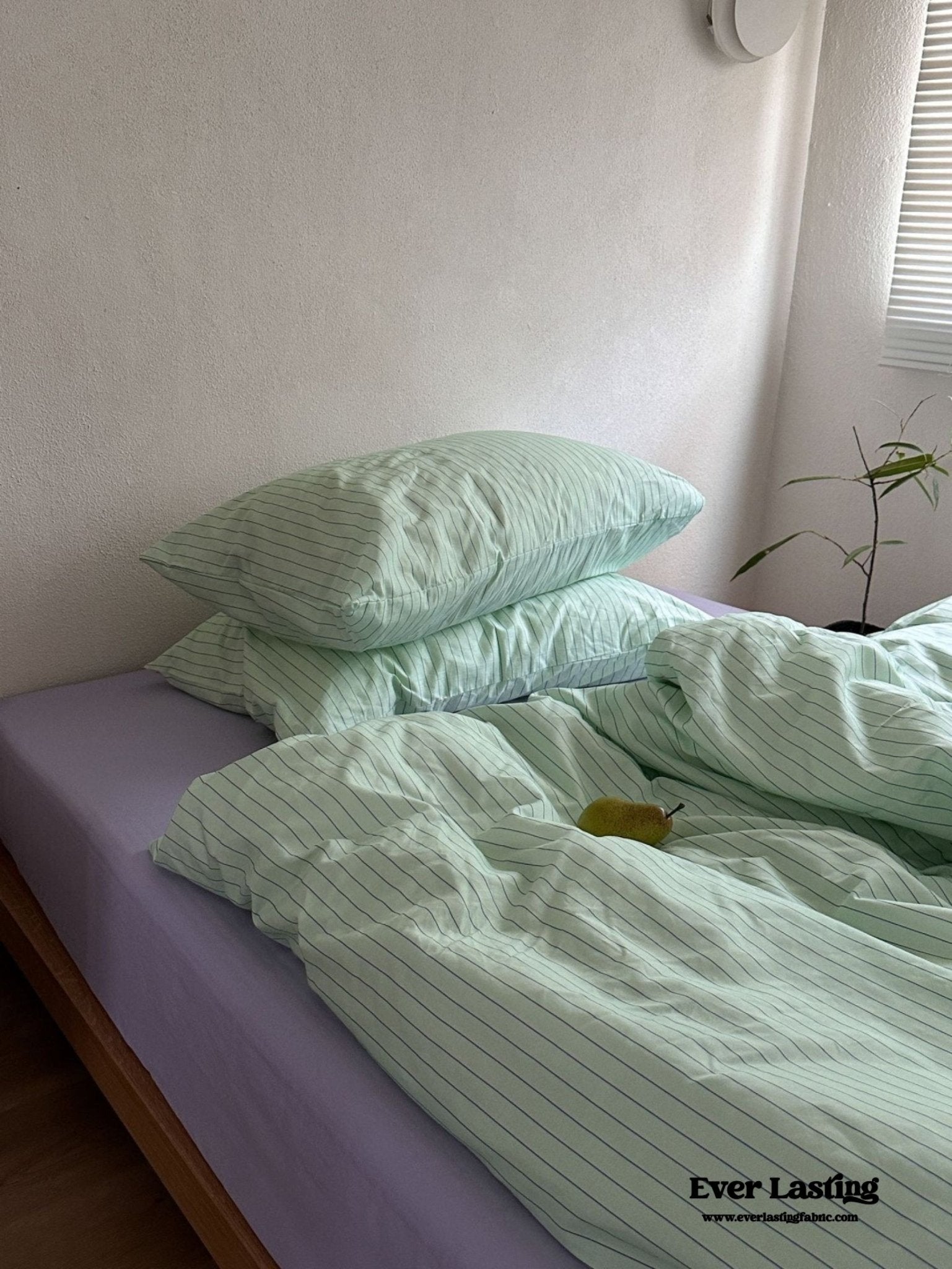 Daisy Mint Fresh Striped Bedding Set / Purple & Pink - Ever Lasting