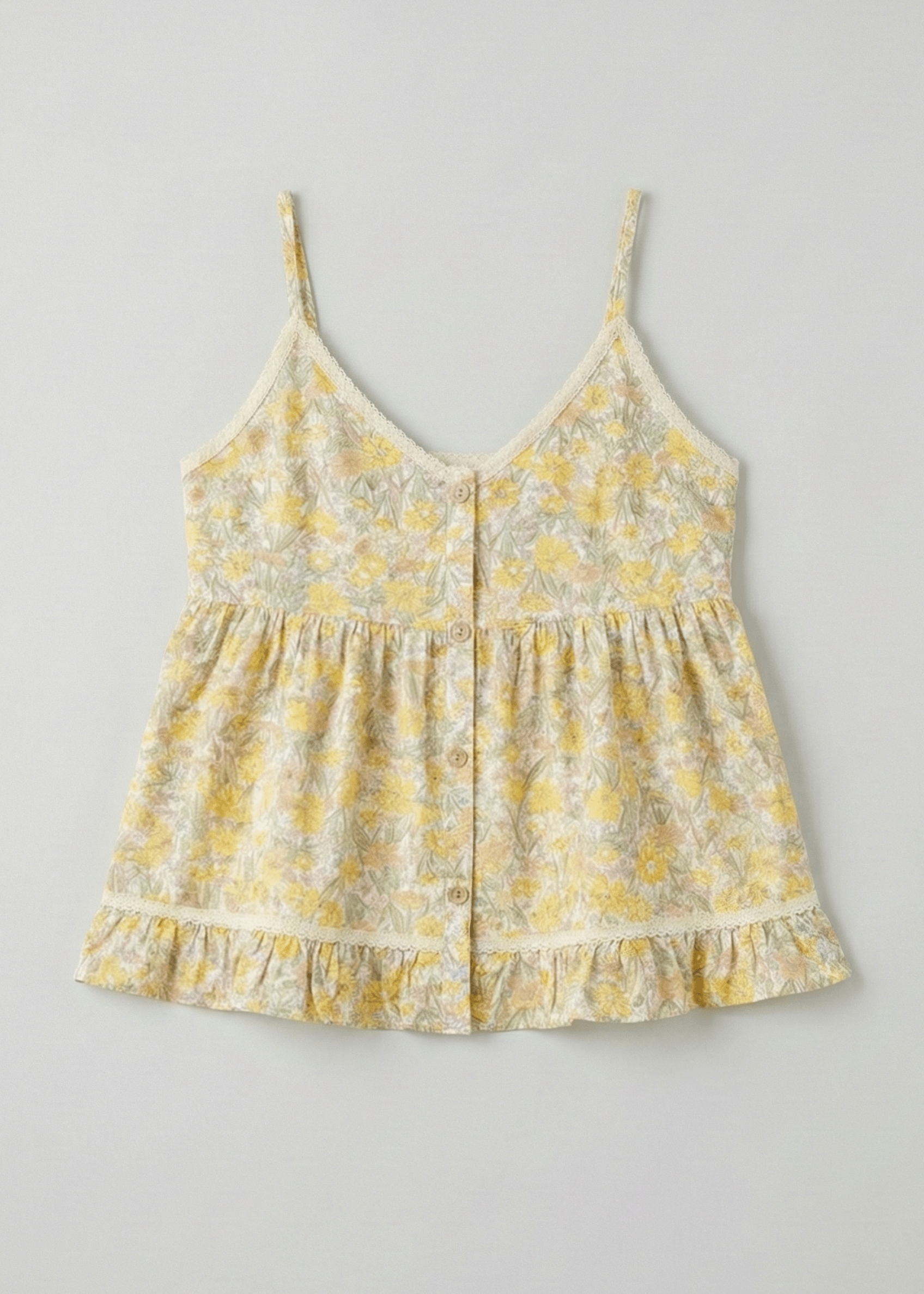 - Ever Lasting - Danica Sleeveless Floral Pajama Set / Yellow - Pajamas - Ever Lasting