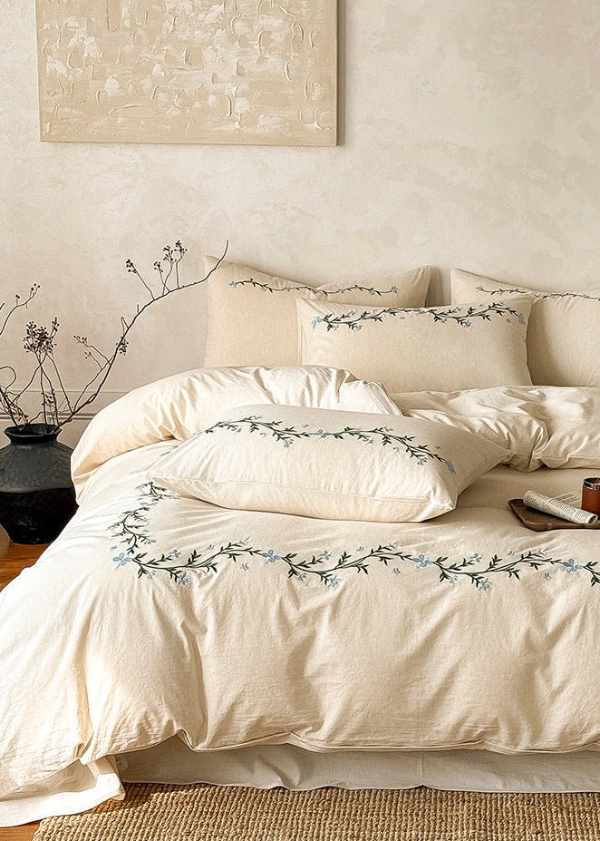 -Ever Lasting - Daphne Embroidery Floral Bedding Bundle -Bedding Bundle -Ever Lasting