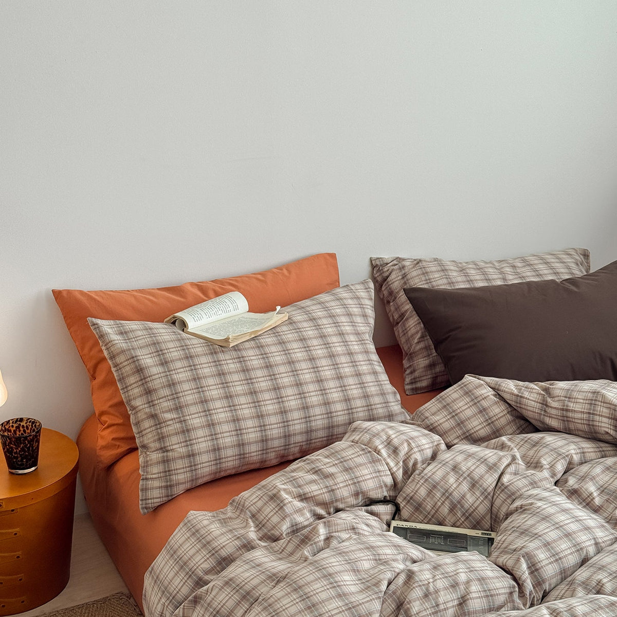 -Ever Lasting - Della Gingham Bedding Set/ Beige -Bedding Set -Ever Lasting