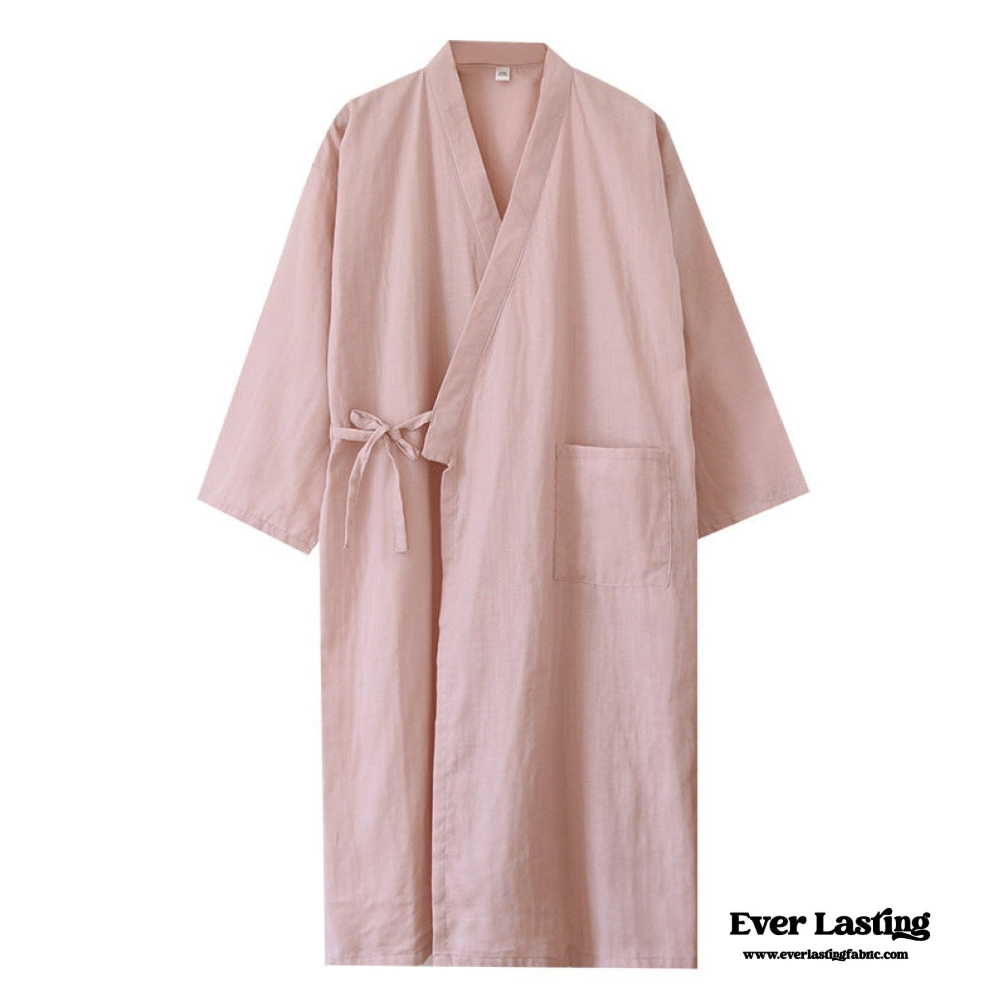 Double - Layer Gauze Cotton Robe / Dark Blue - Ever Lasting