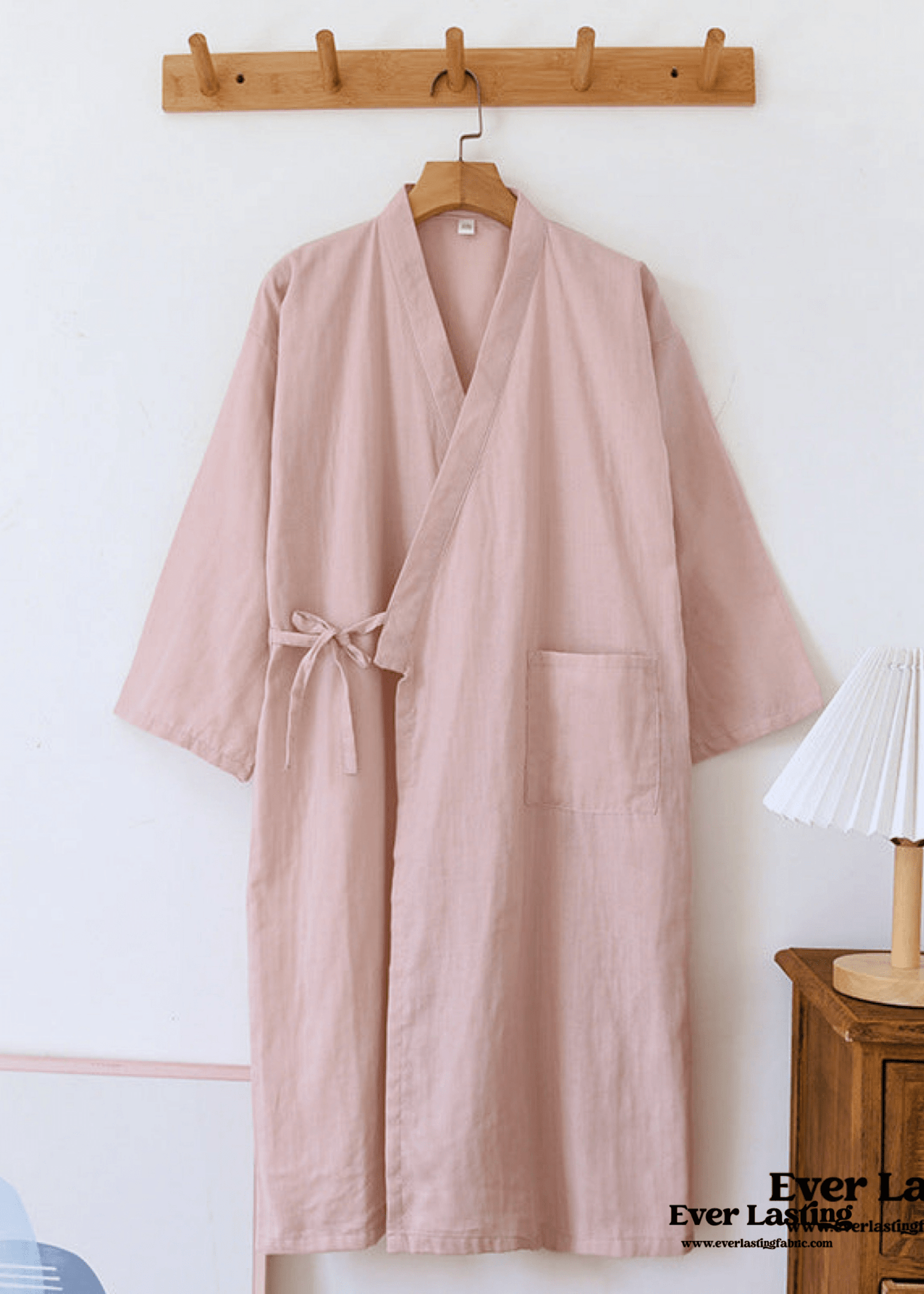 Double - Layer Gauze Cotton Robe / Gray - Ever Lasting