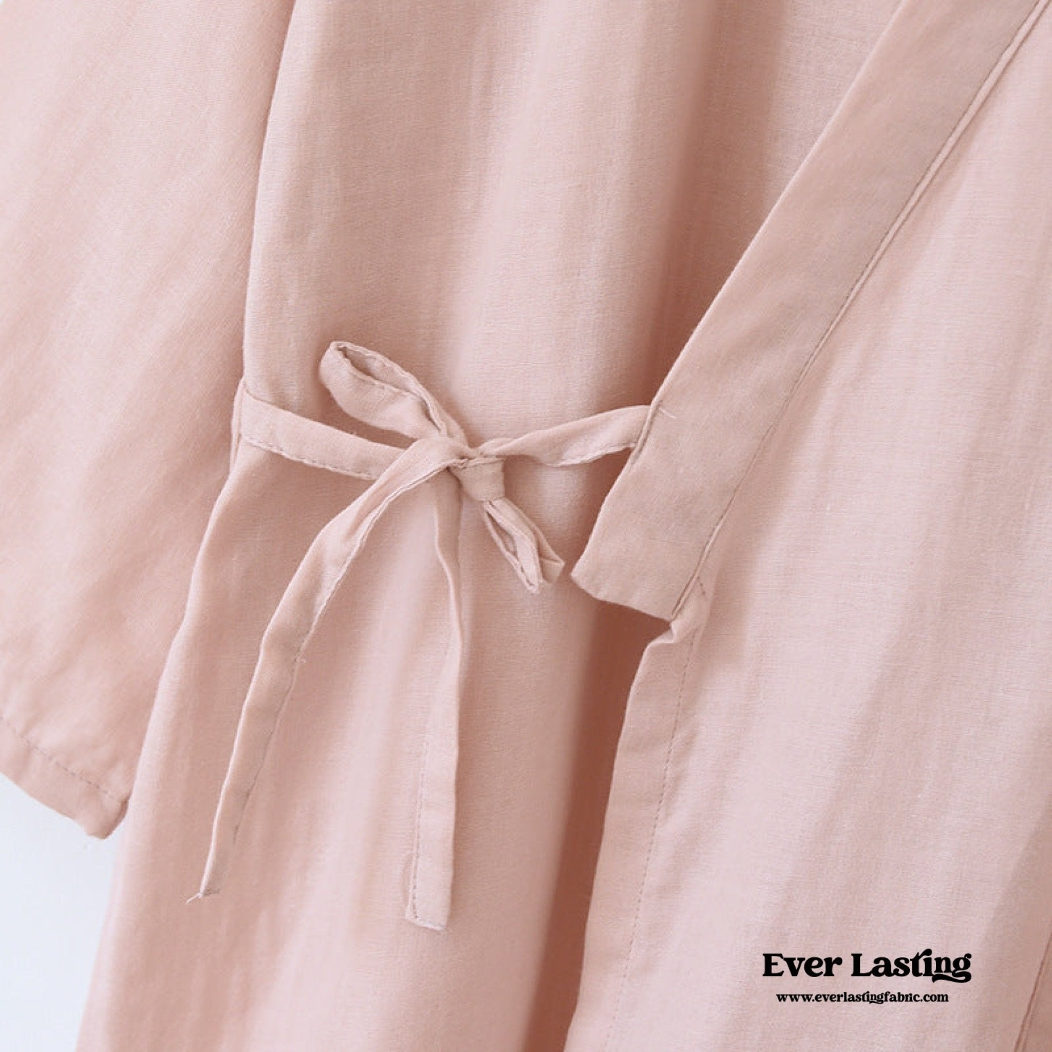 Double - Layer Gauze Cotton Robe / Pink - Ever Lasting