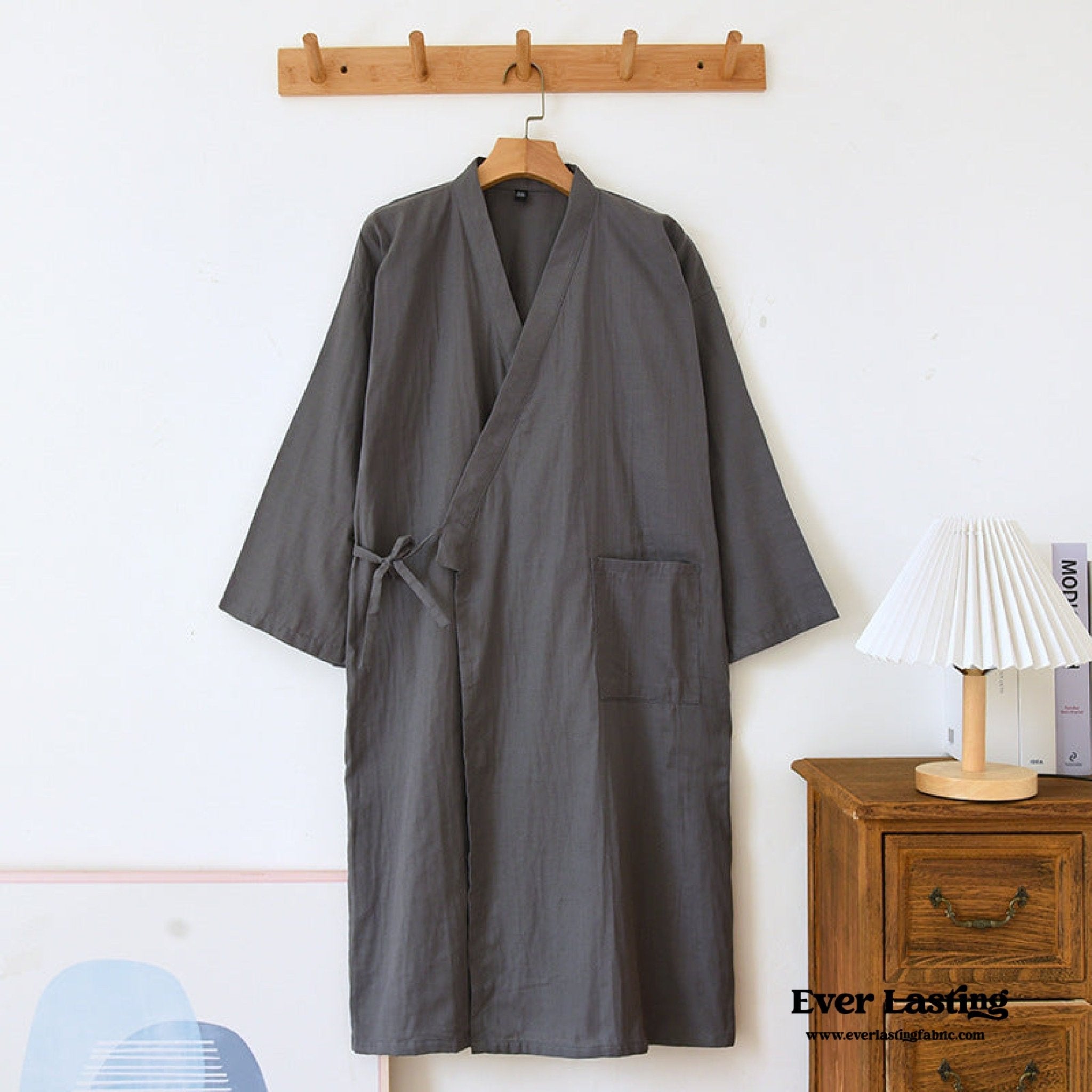 Double - Layer Gauze Cotton Robe / Pink - Ever Lasting