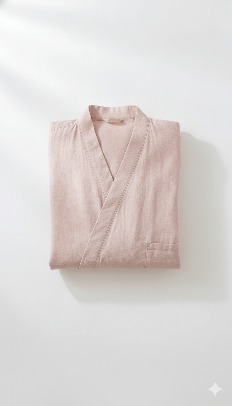- Ever Lasting - Double - Layer Gauze Cotton Robe / Pink - Pajama - Ever Lasting