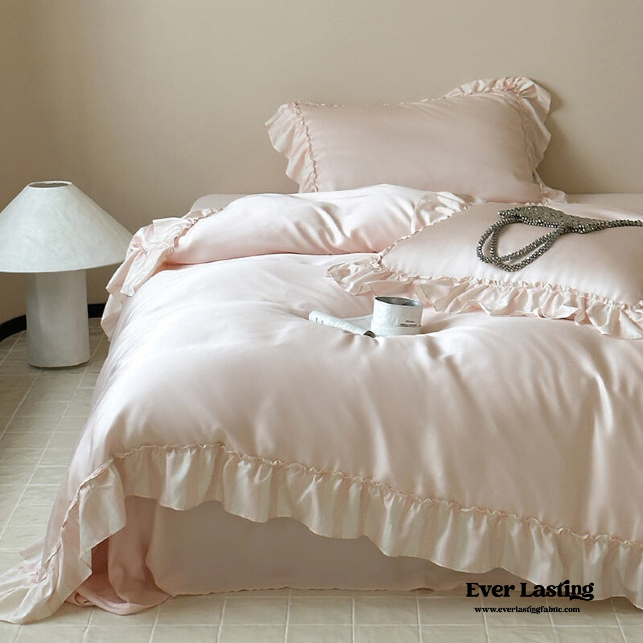 Dreamy Silky Ruffle Tencel Bedding Bundle - Ever Lasting