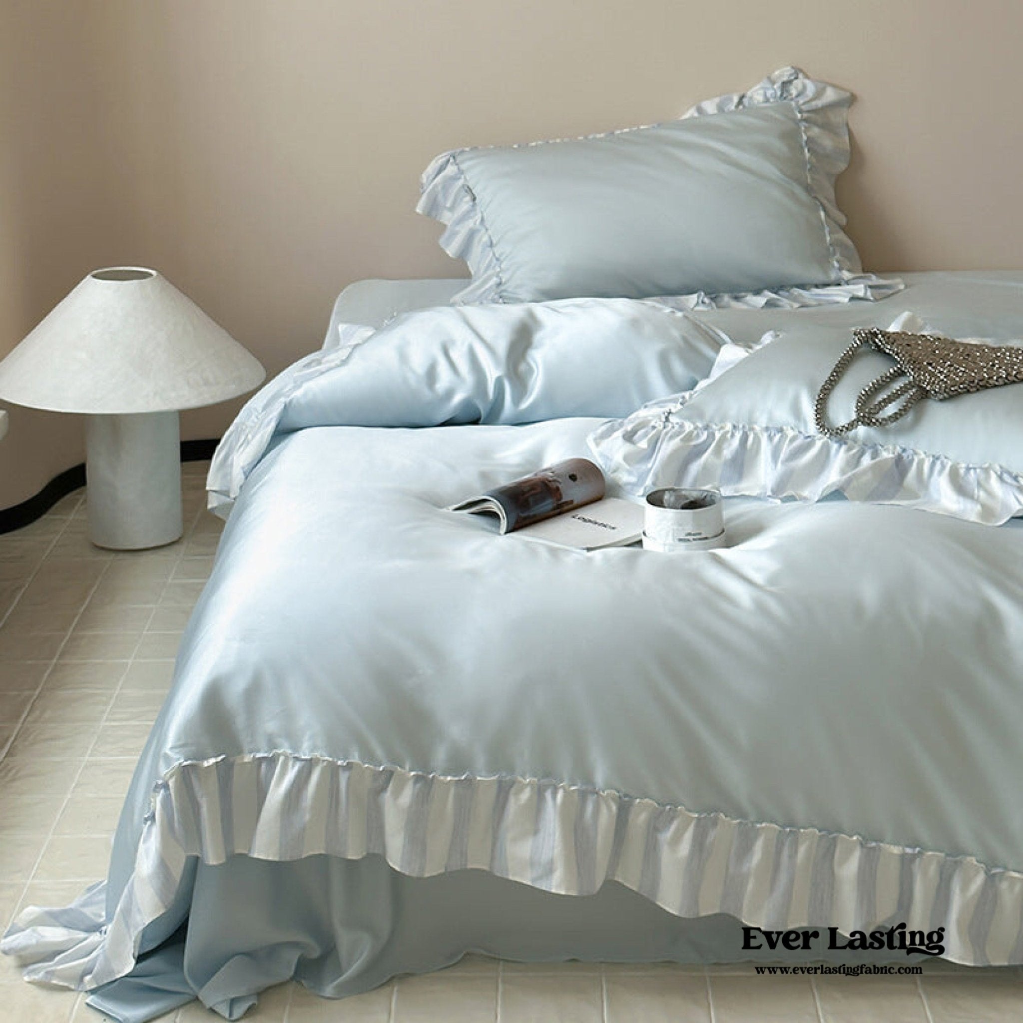 Dreamy Silky Ruffle Tencel Bedding Bundle - Ever Lasting