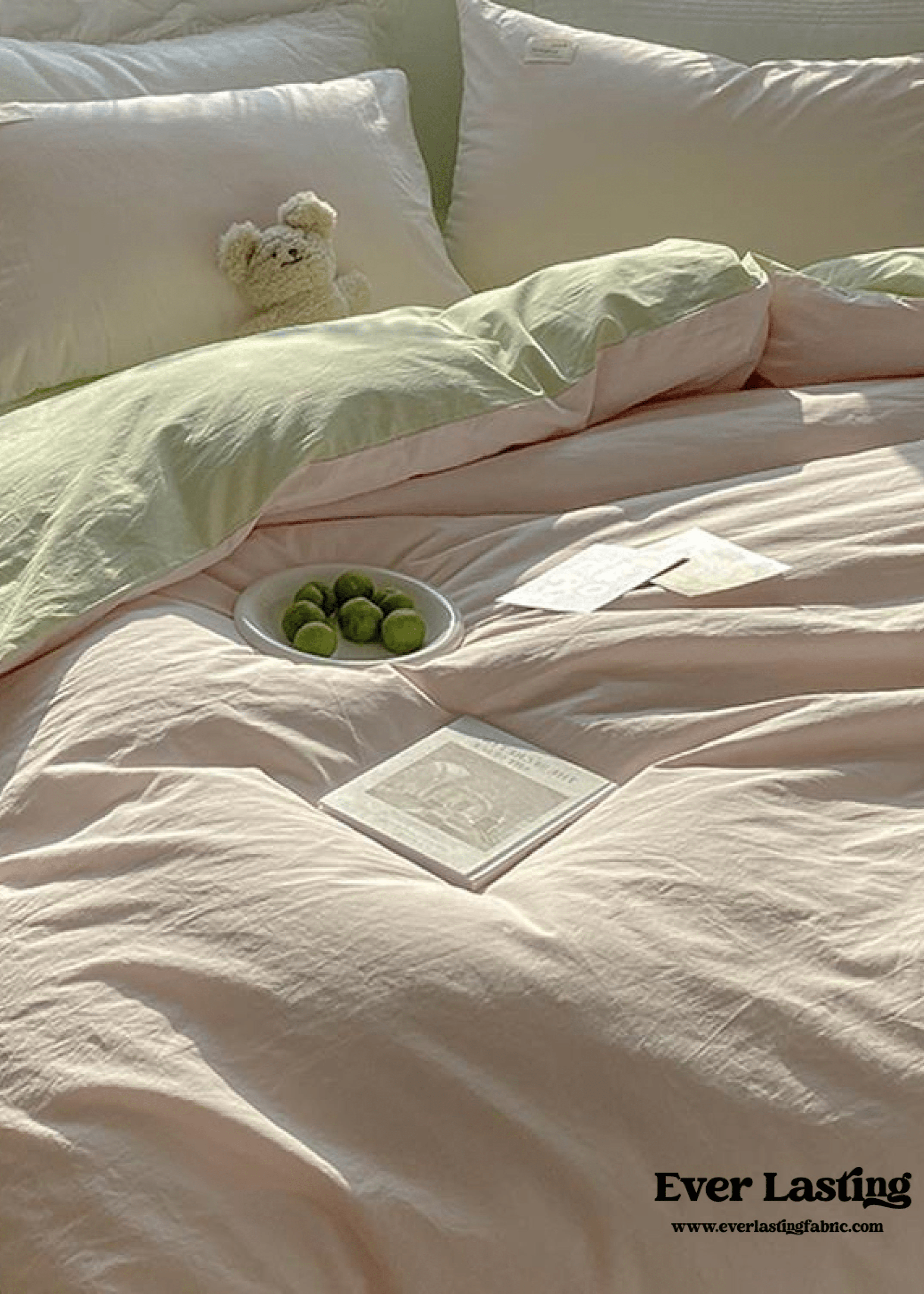 - Ever Lasting - Duo Bedding Set / Pink + Green - Bedding Set - Ever Lasting