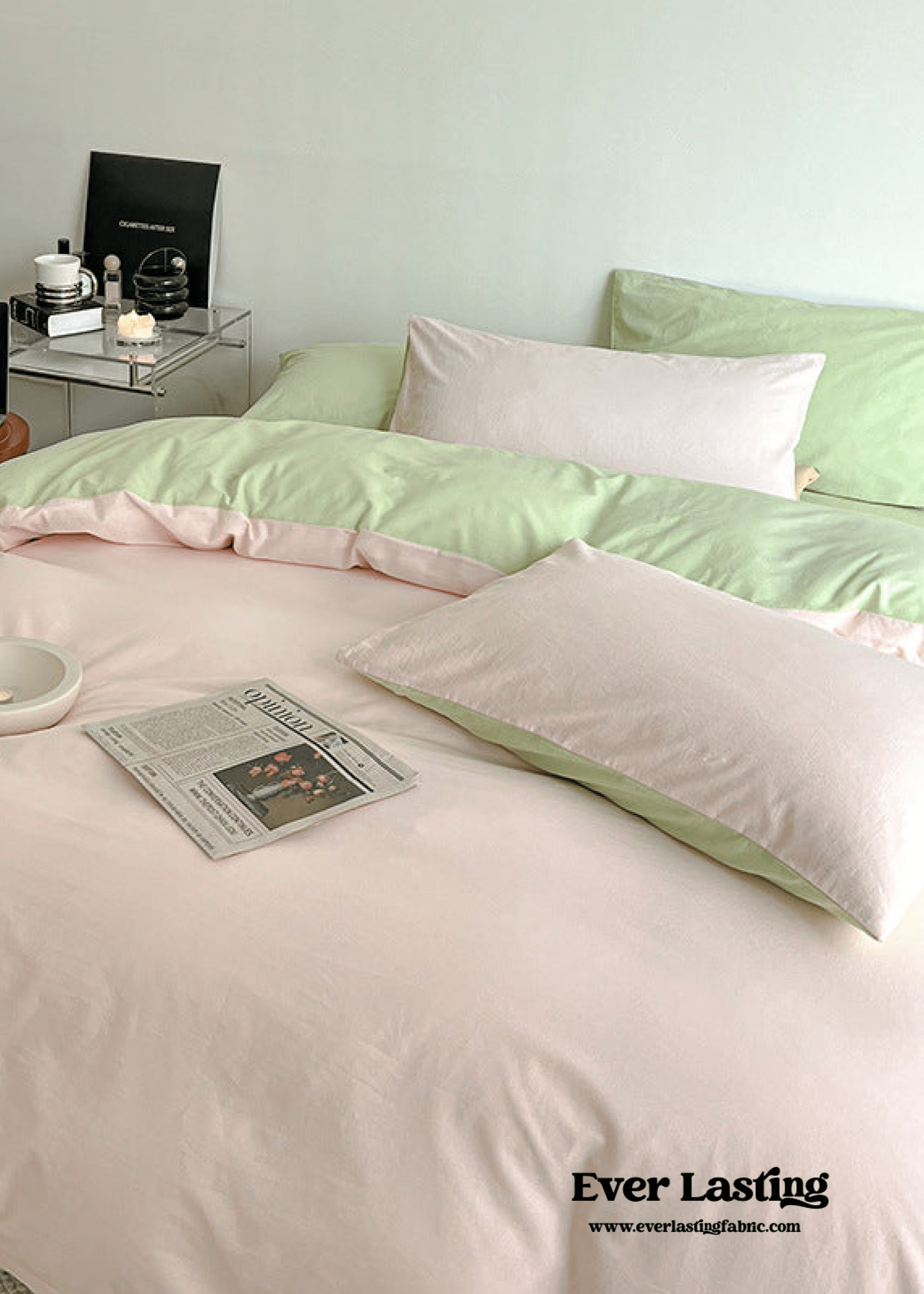 - Ever Lasting - Duo Bedding Set / Pink + Green - Bedding Set - Ever Lasting
