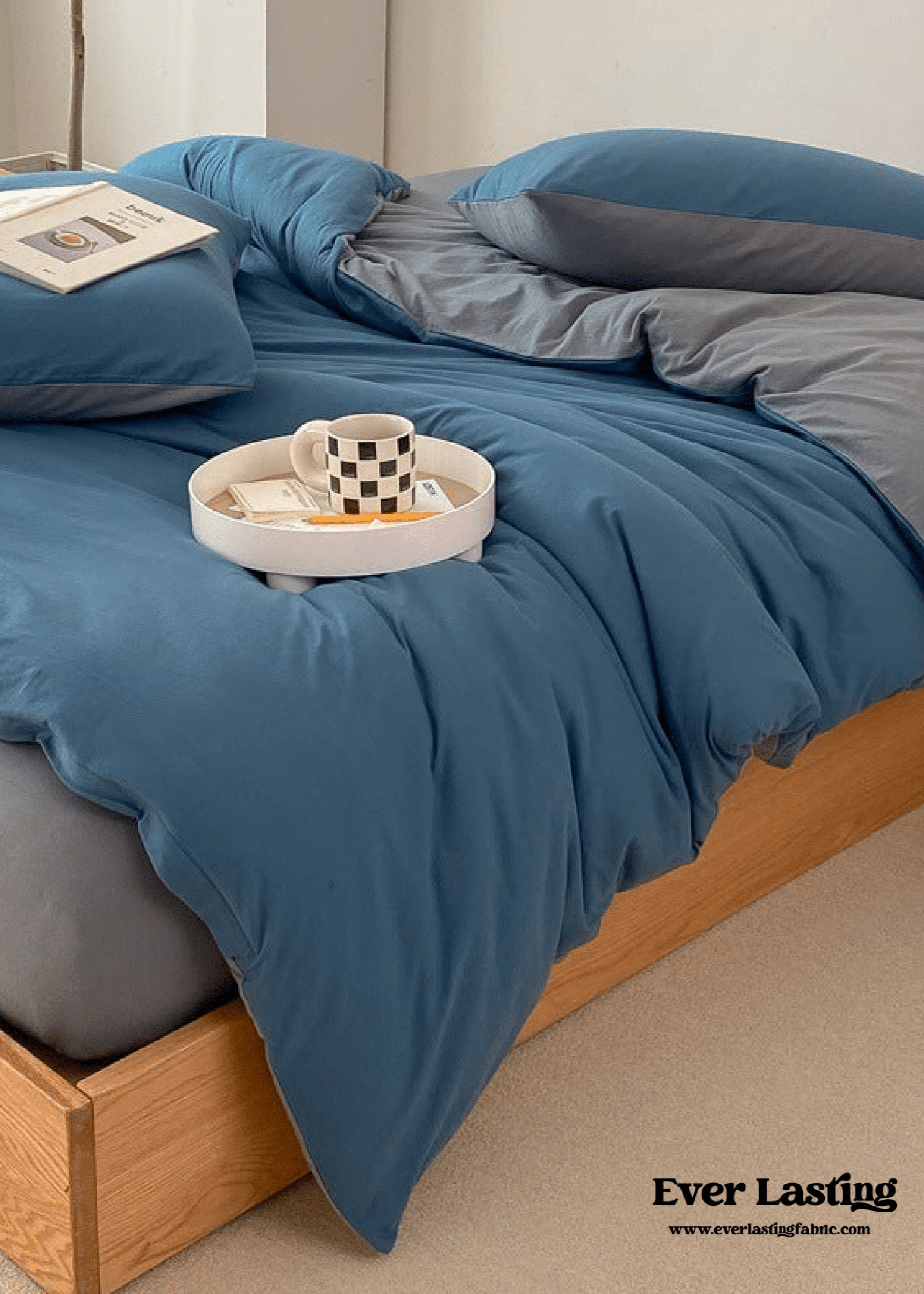 - Ever Lasting - Duo Earth Tone Jersey Knit Bedding Set / Pink Beige - Bedding Set - Ever Lasting