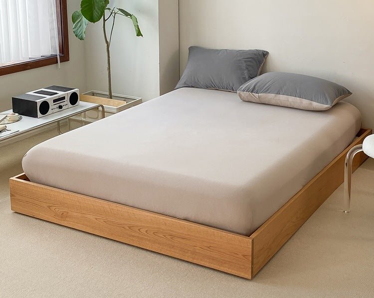 - Ever Lasting - Duo Earth Tone Jersey Knit Bedding Set / Pink Beige - Bedding Set - Ever Lasting