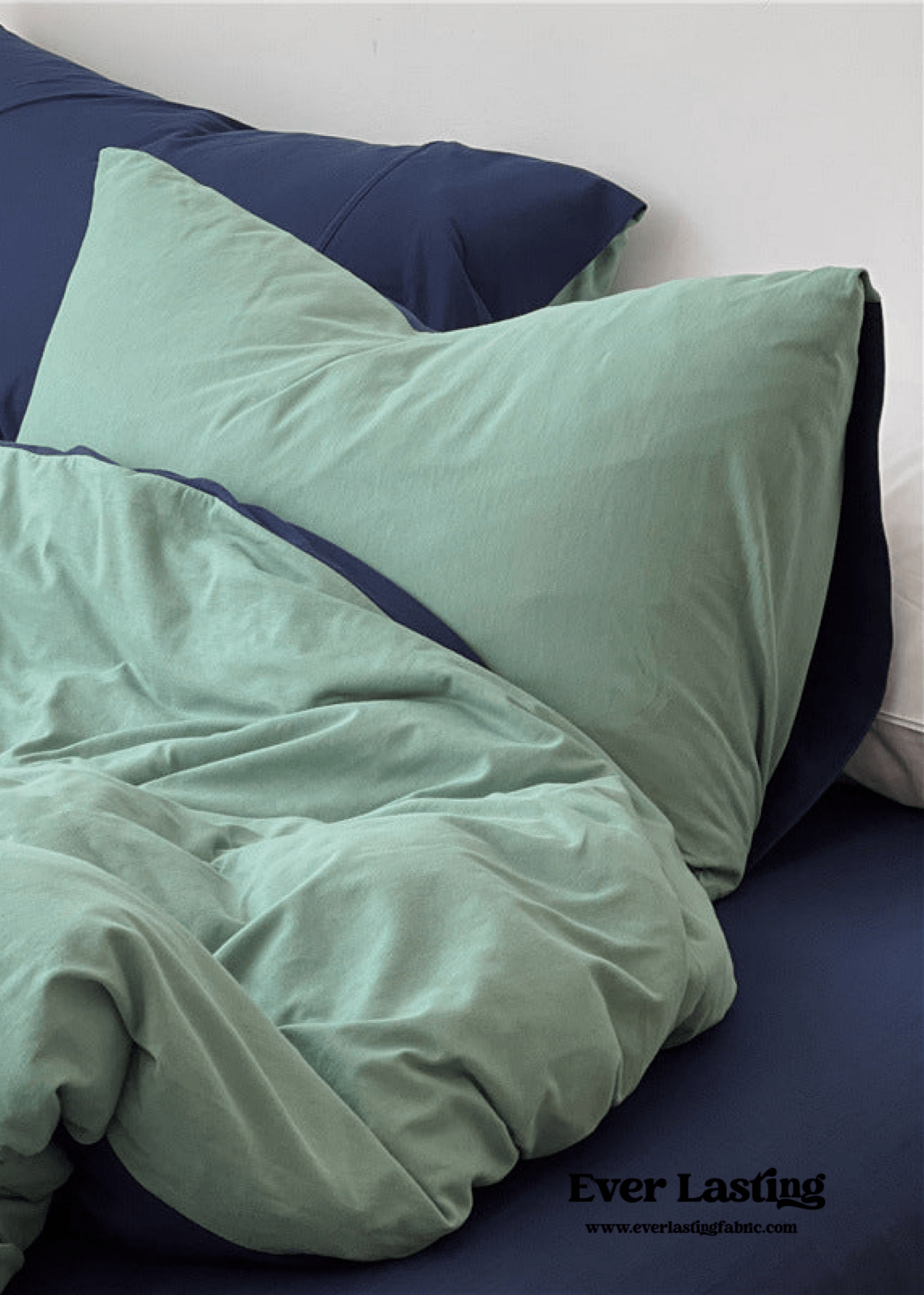 DUO Jersey Knit Bedding Set / Green Blue + Royal Blue - Ever Lasting