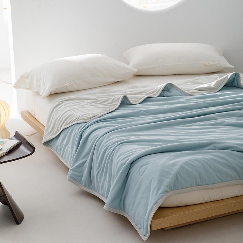 - Ever Lasting - DUO Pastel Cotton Blanket / Purple Yellow - Blankets - Ever Lasting