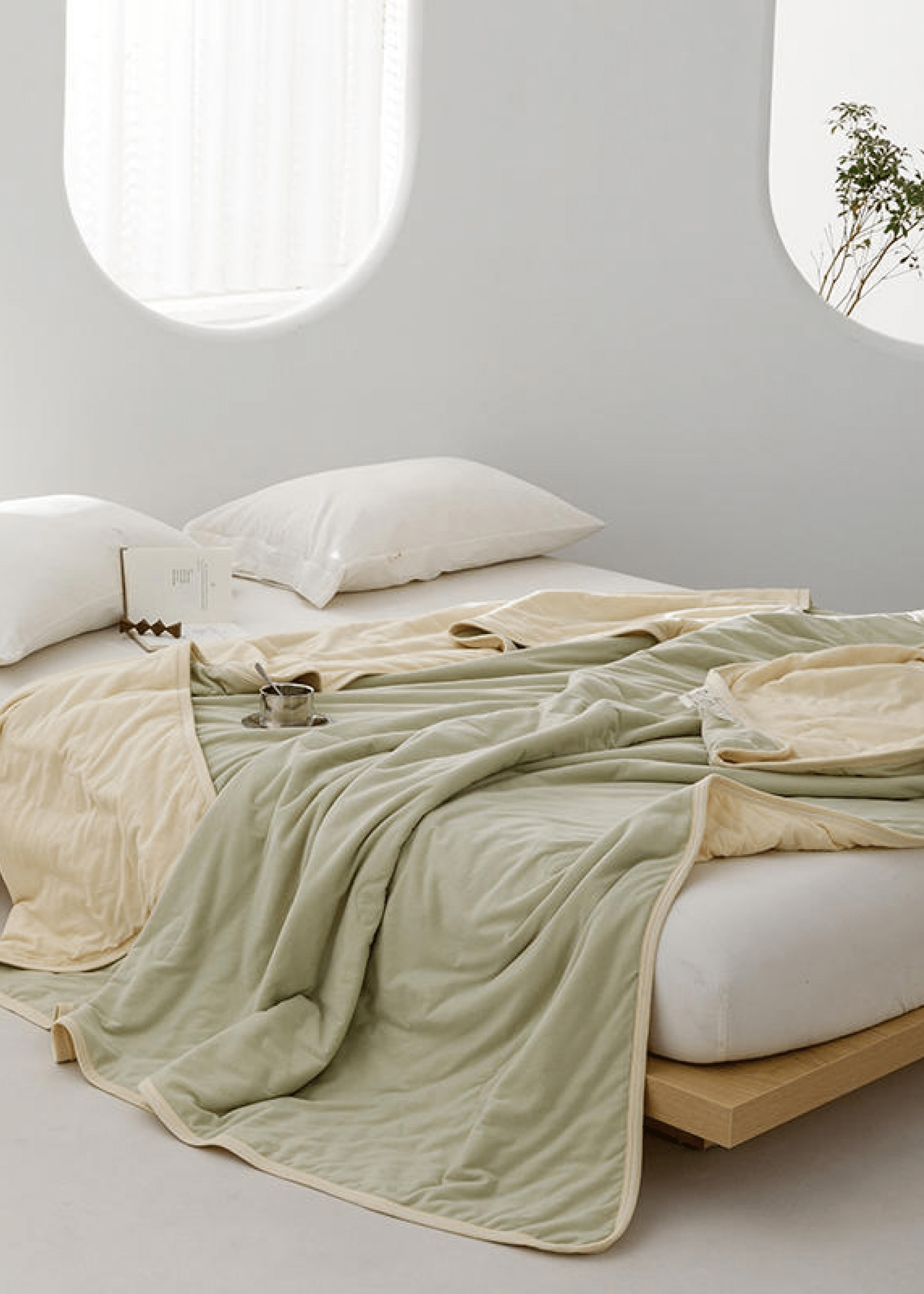 - Ever Lasting - DUO Pastel Cotton Blanket / Purple Yellow - Blankets - Ever Lasting