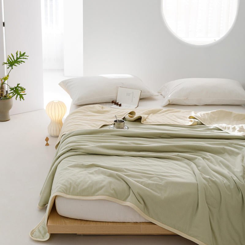 - Ever Lasting - DUO Pastel Cotton Blanket / Purple Yellow - Blankets - Ever Lasting