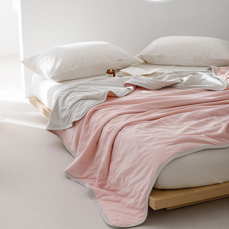 - Ever Lasting - DUO Pastel Cotton Blanket / Purple Yellow - Blankets - Ever Lasting