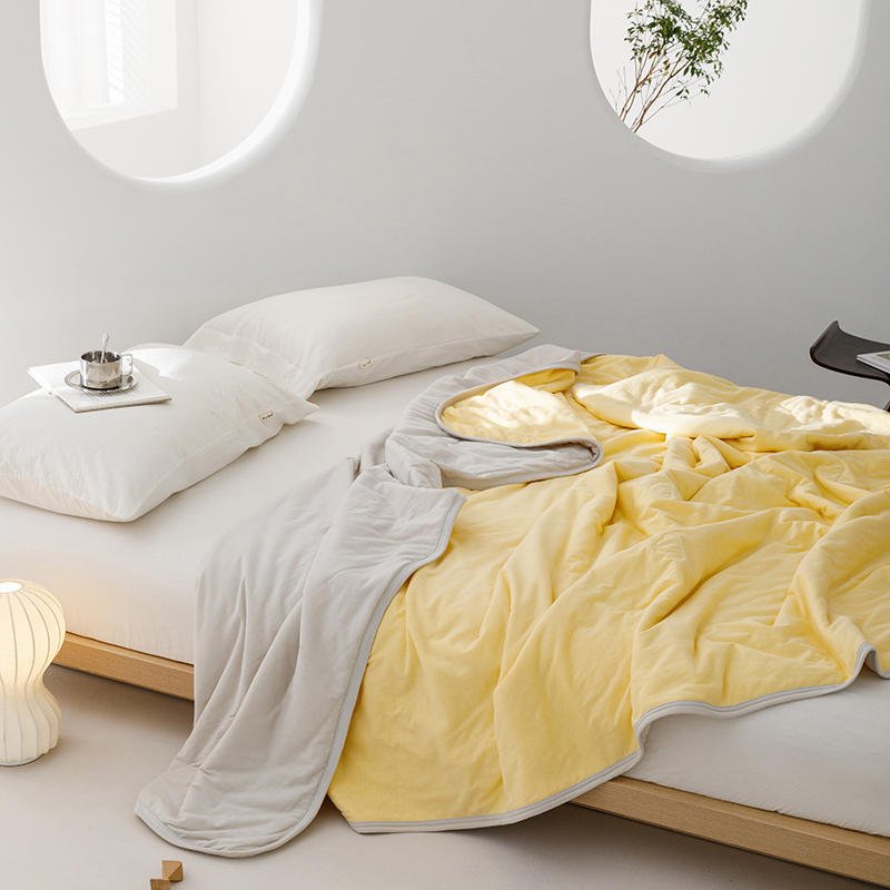 - Ever Lasting - DUO Pastel Cotton Blanket / Purple Yellow - Blankets - Ever Lasting