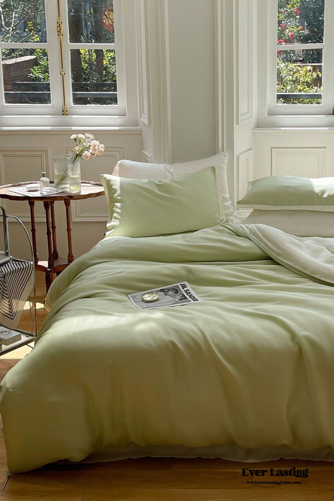 DUO Reversible Pastel Silky Tencel Bedding Set / Dark Blue - Ever Lasting