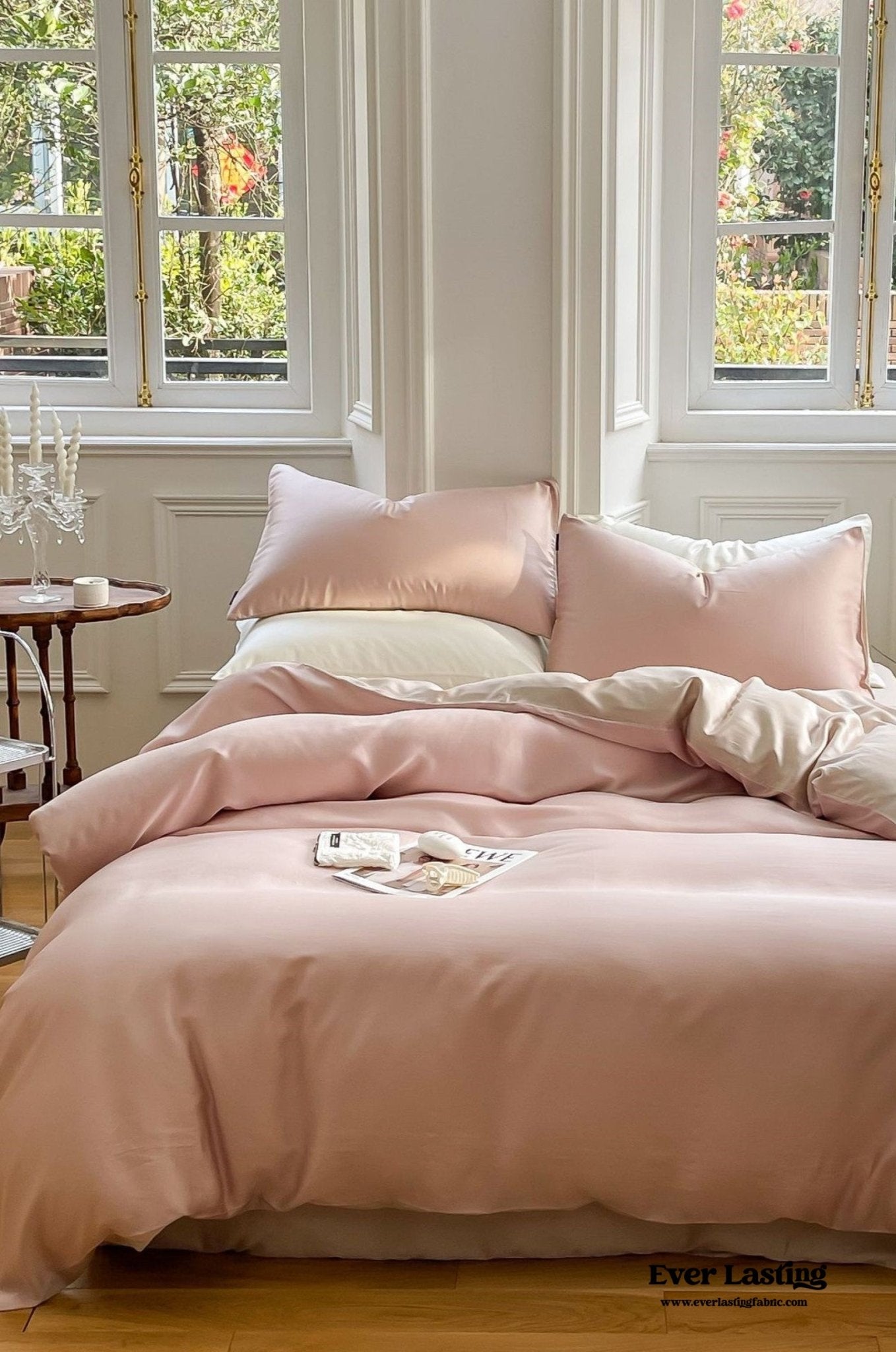 DUO Reversible Pastel Silky Tencel Bedding Set / Green - Ever Lasting