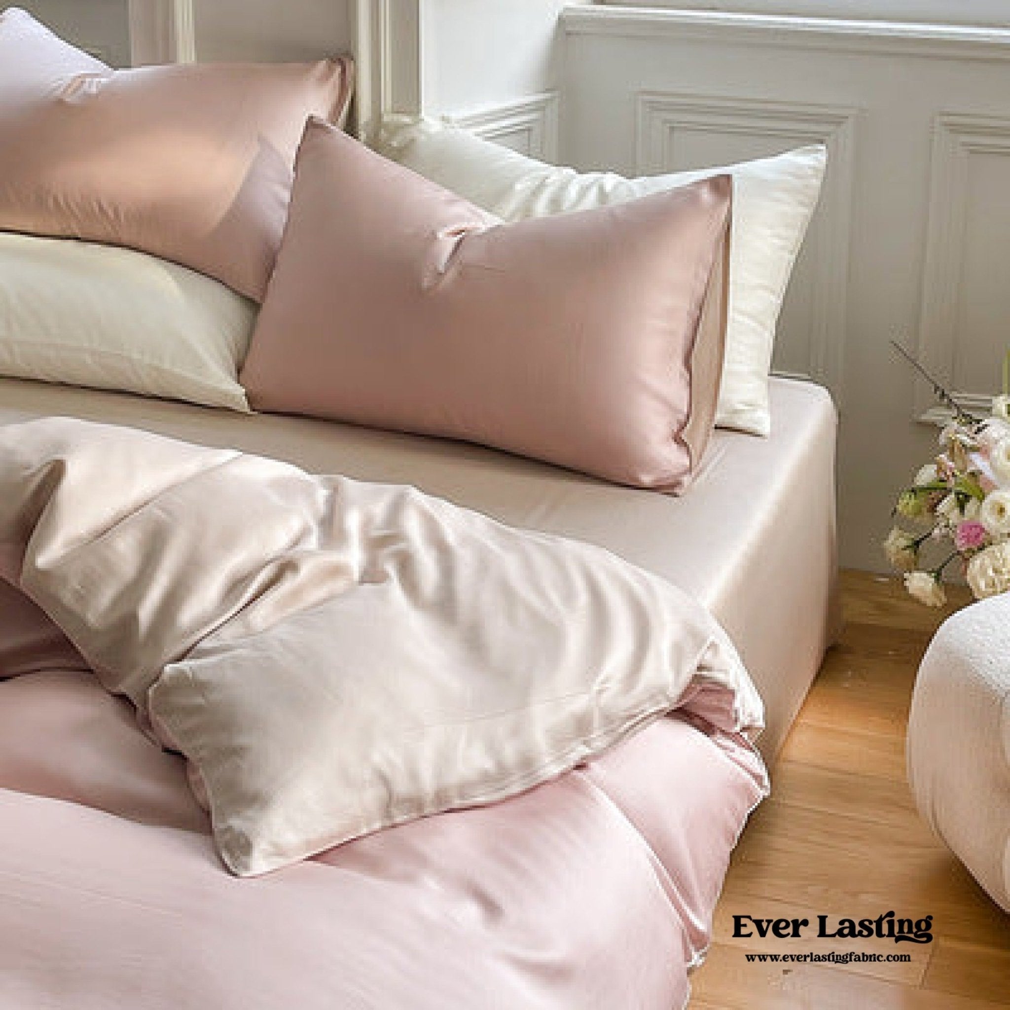 DUO Reversible Pastel Silky Tencel Bedding Set / Green - Ever Lasting