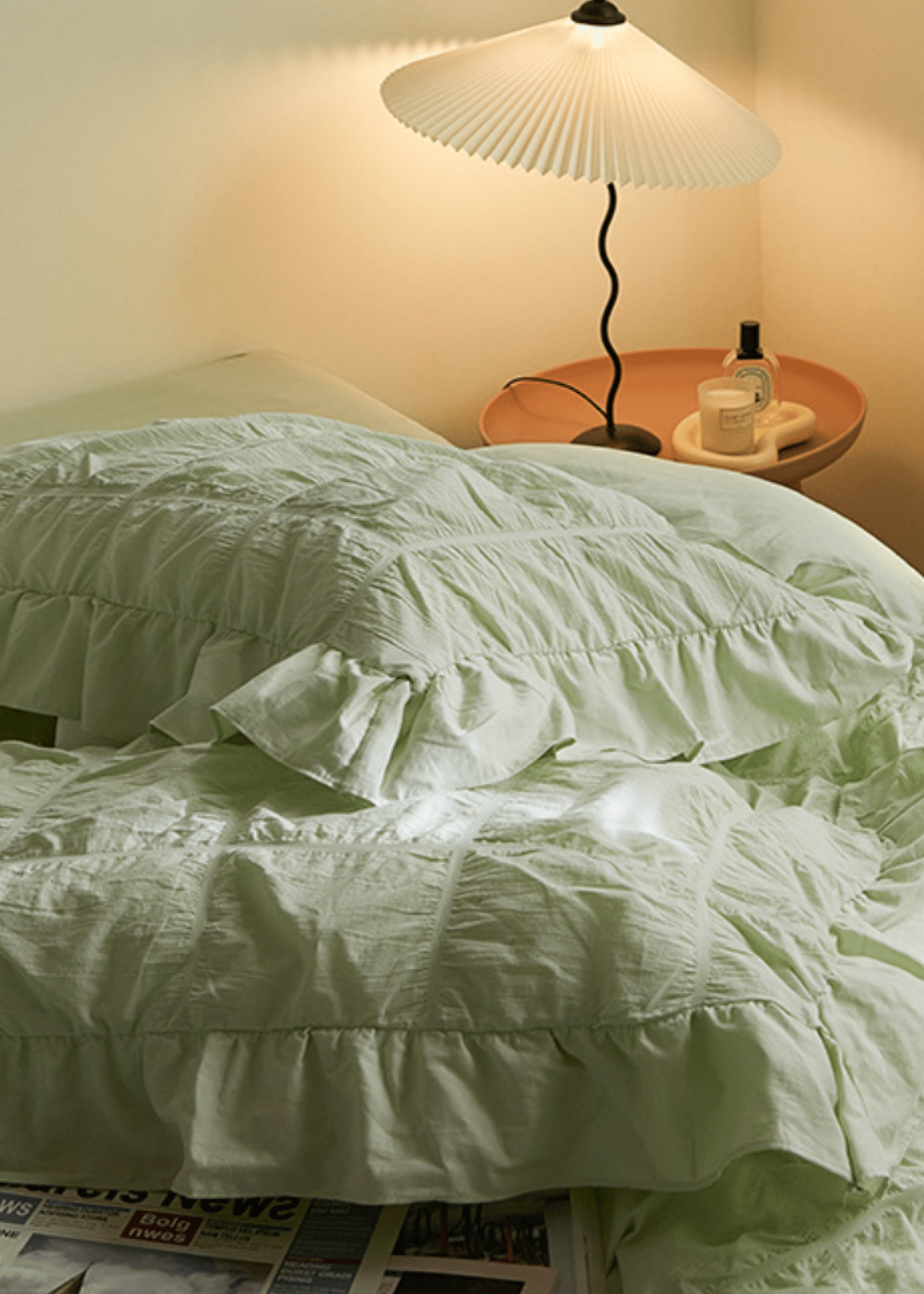 - Ever Lasting - Earth Tone Marshmallow Puff Ruffle Bedding Set / Rust Pink - Bedding Set - Ever Lasting