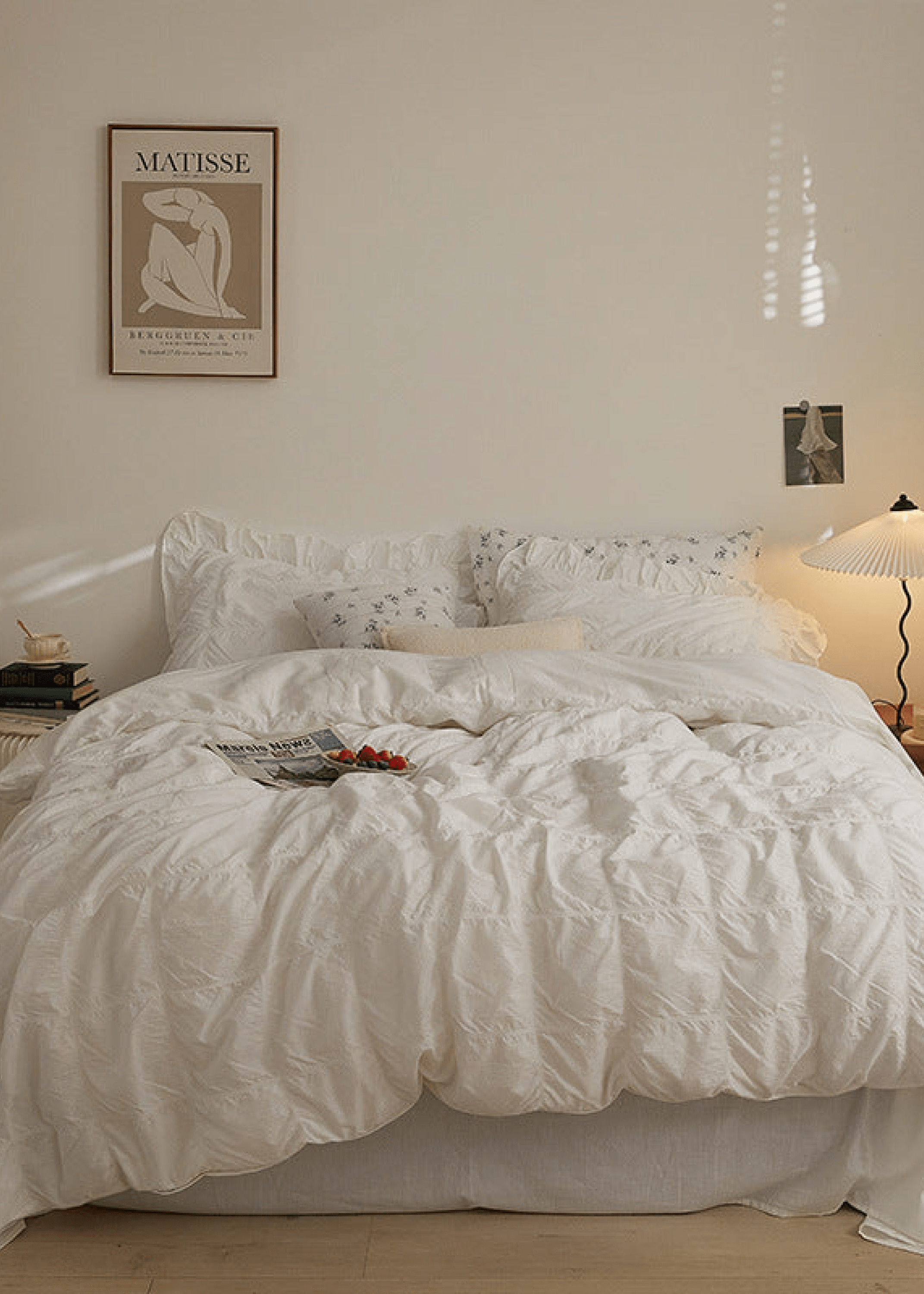 - Ever Lasting - Earth Tone Marshmallow Puff Ruffle Bedding Set / Rust Pink - Bedding Set - Ever Lasting