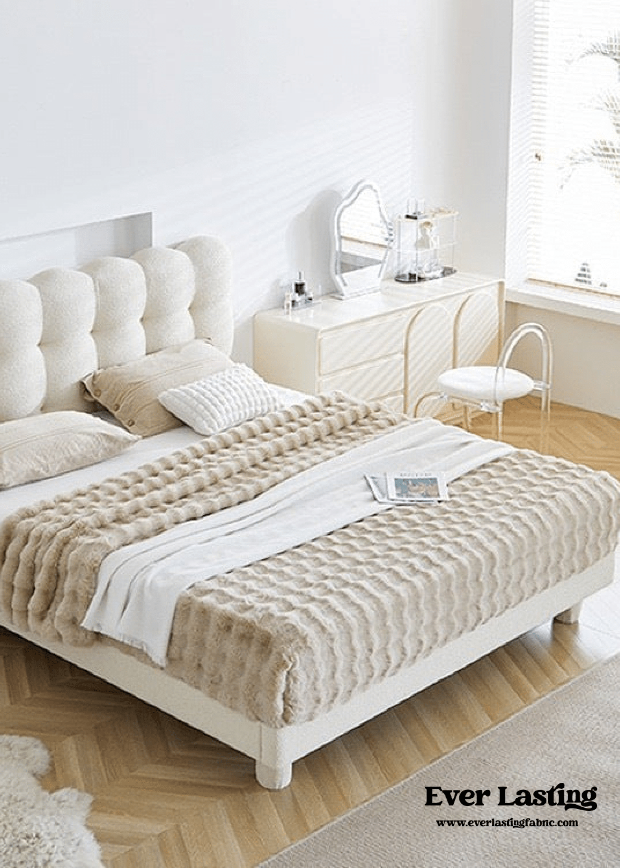 - Ever Lasting - Elevated Marshmallow White Bed Frame - Bed Frame - Ever Lasting