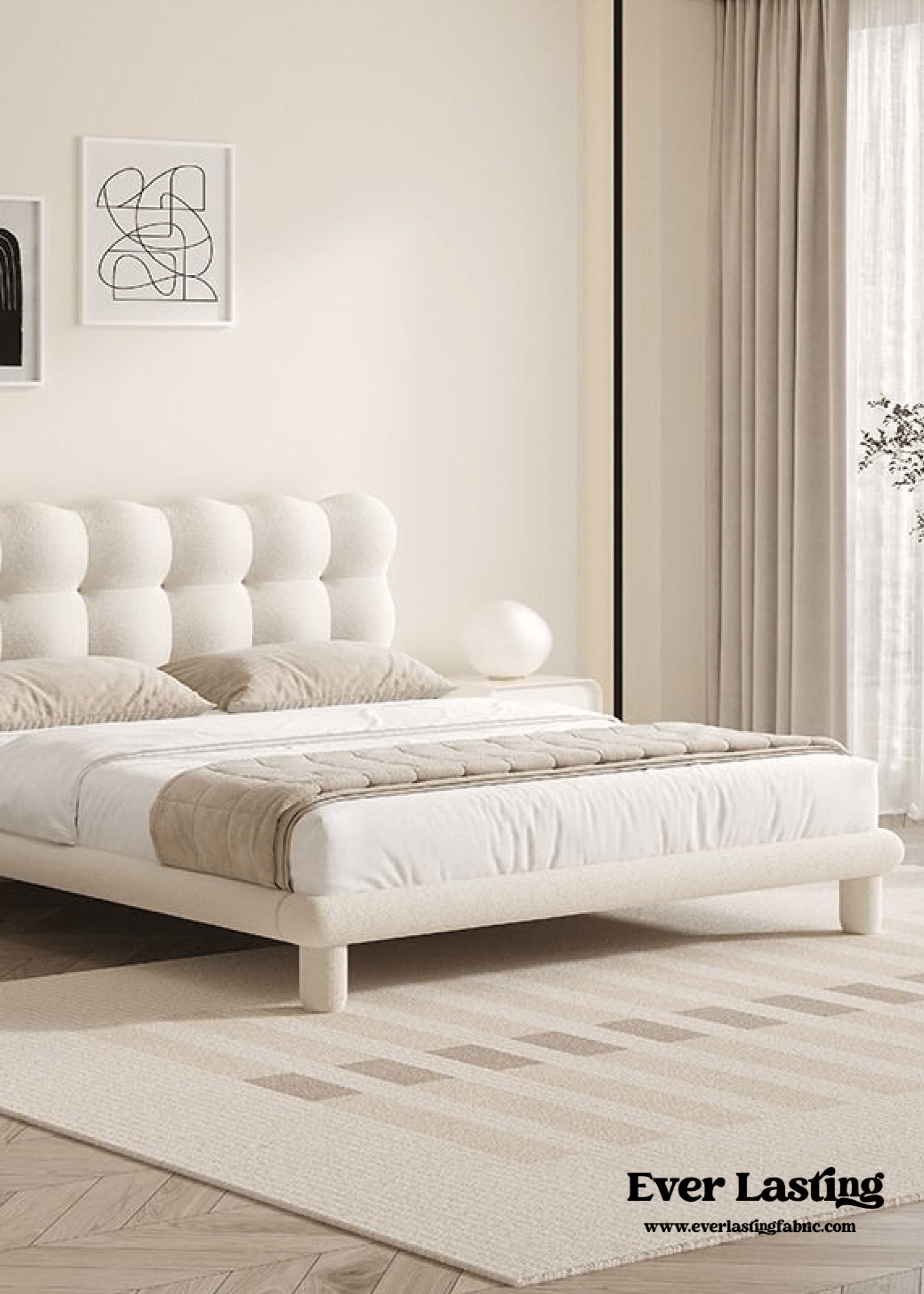 - Ever Lasting - Elevated Marshmallow White Bed Frame - Bed Frame - Ever Lasting