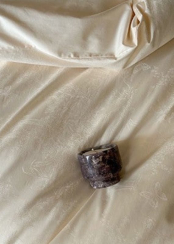 Elise French Lace Jacquard Satin Bedding Set / Beige - Ever Lasting