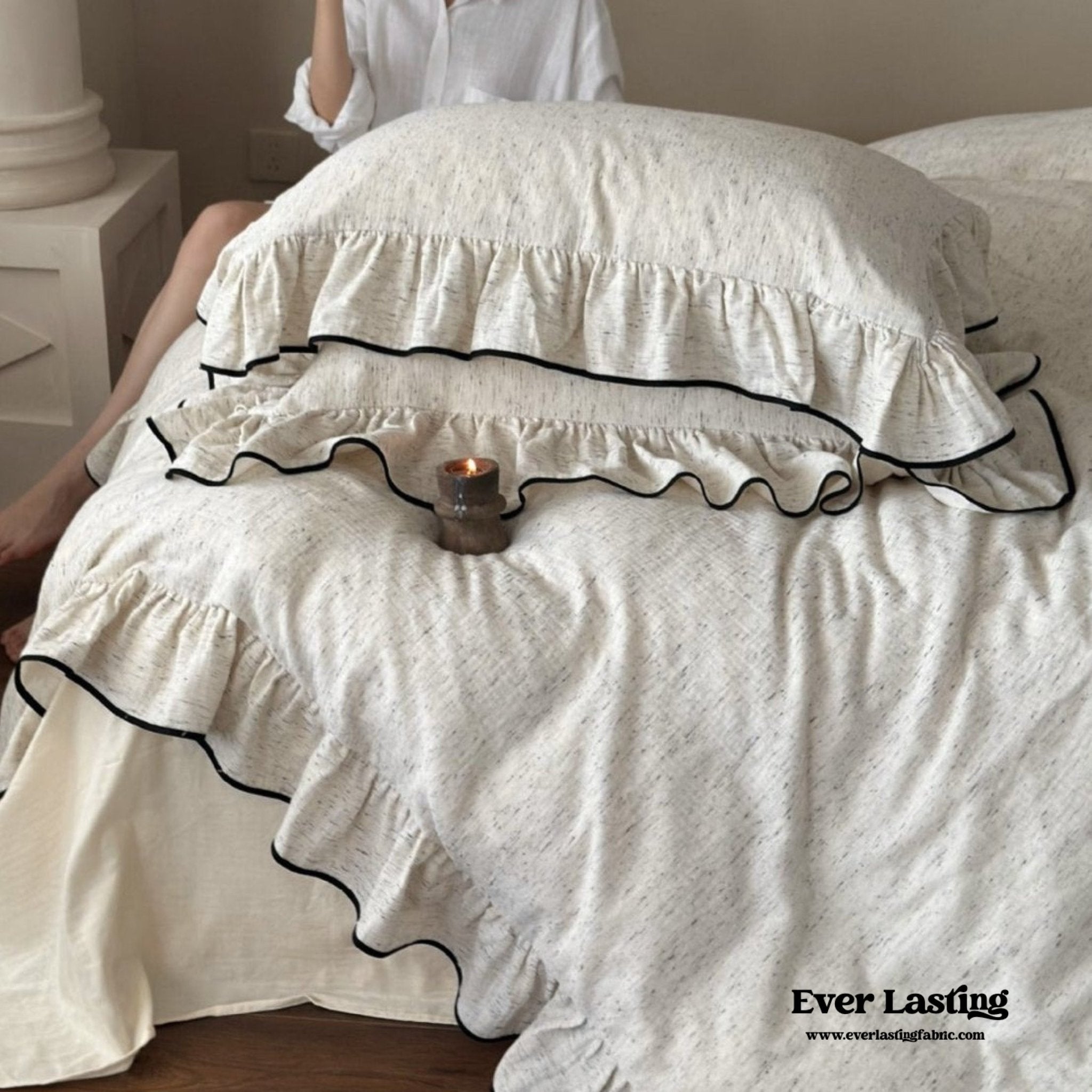 Élise French Ruffled Double Gauze Bedding Bundle - Ever Lasting