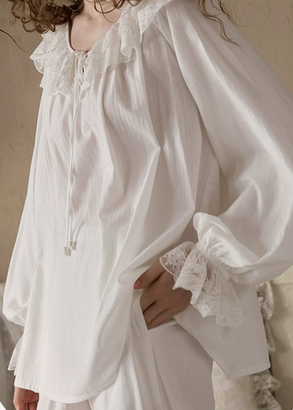 - Ever Lasting - Elise Ruffle Lounge Set / Soft Pink - Pajamas - Ever Lasting