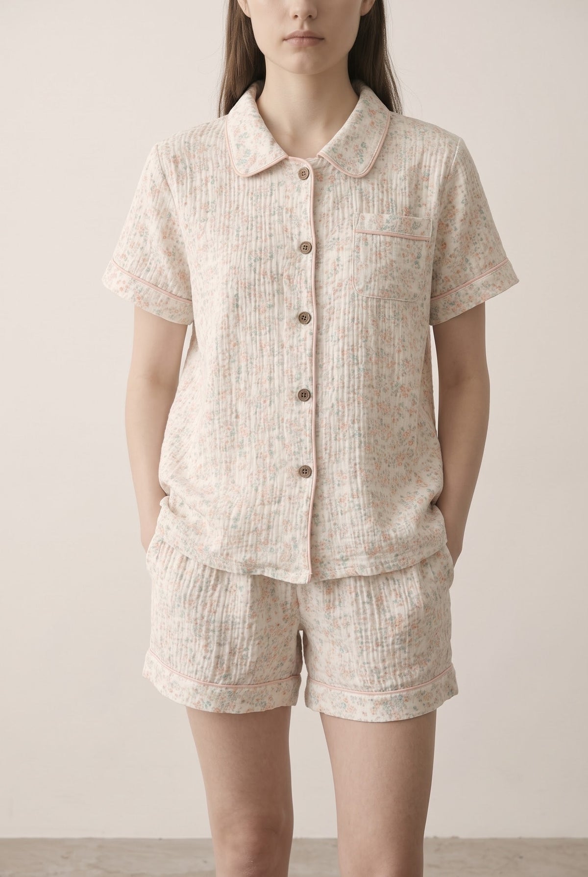 -Ever Lasting - Elle Vintage Inspired Floral Shorts Pajama Set -Pajamas -Ever Lasting