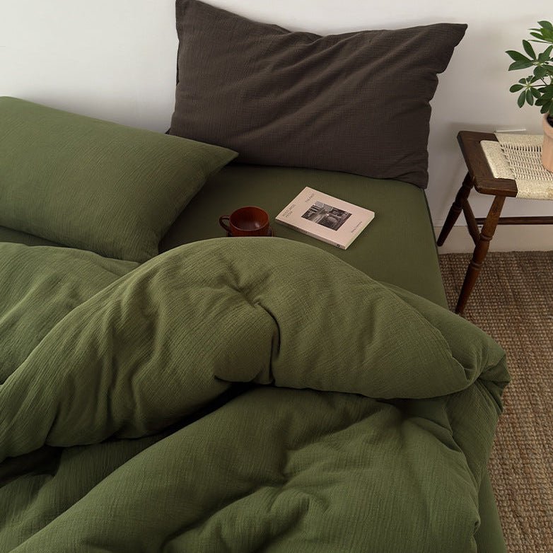 - Ever Lasting - Elliot Pure Cotton Bedding Set / Green - Bedding Set - Ever Lasting