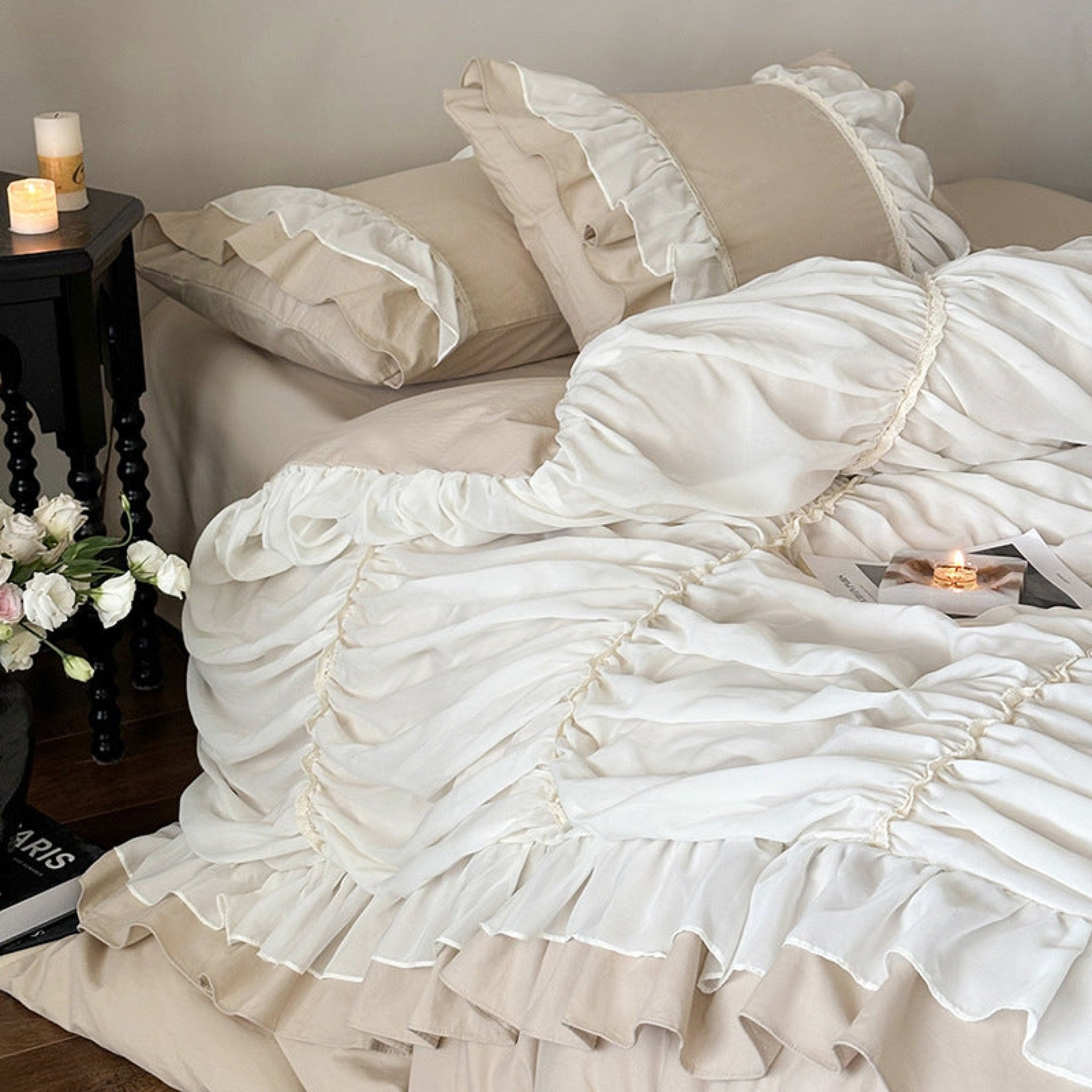 Élodie Silky Coquette Ruffled Bedding Bundle - Ever Lasting
