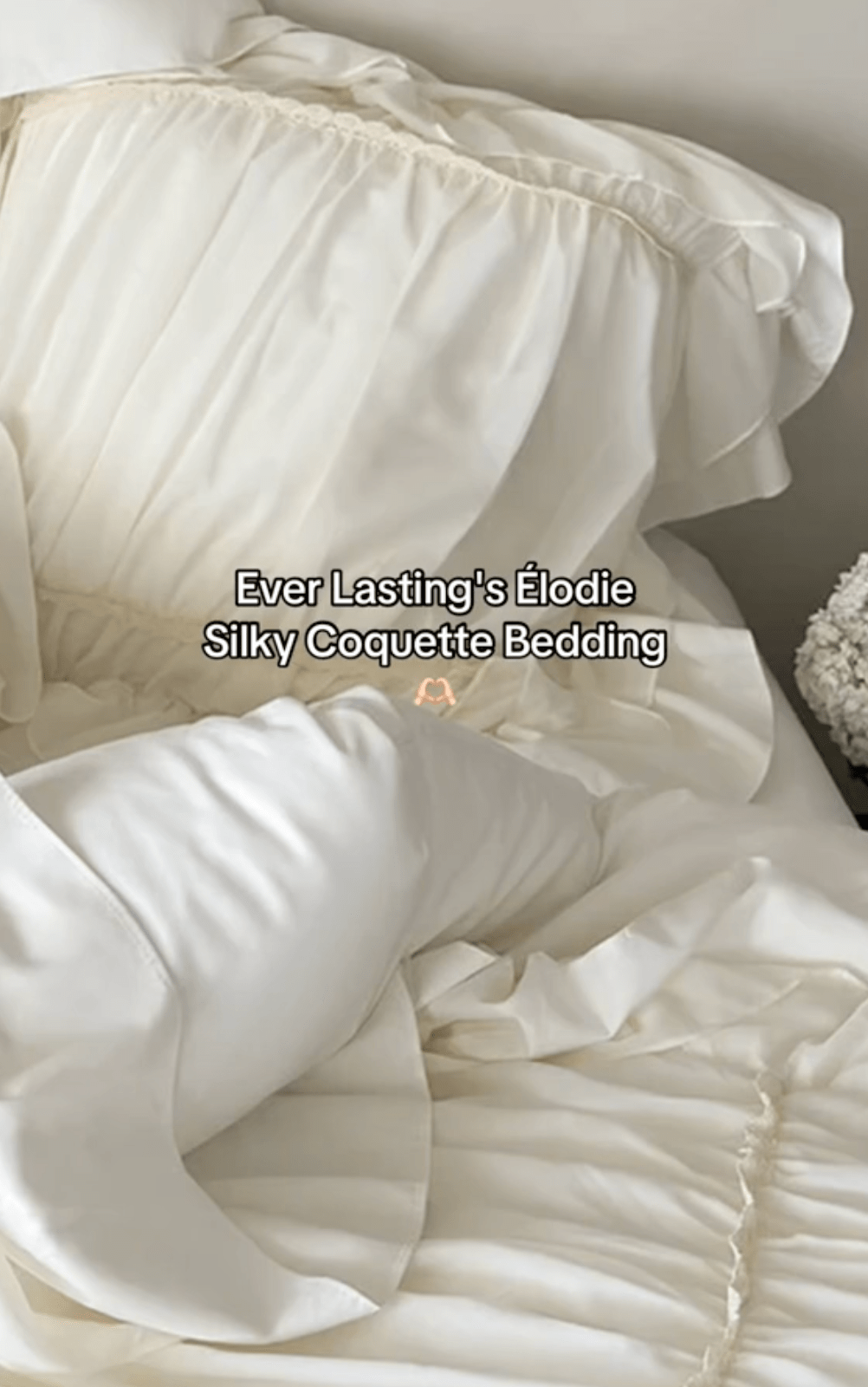 Élodie Silky Coquette Ruffled Bedding Set / Beige - Ever Lasting