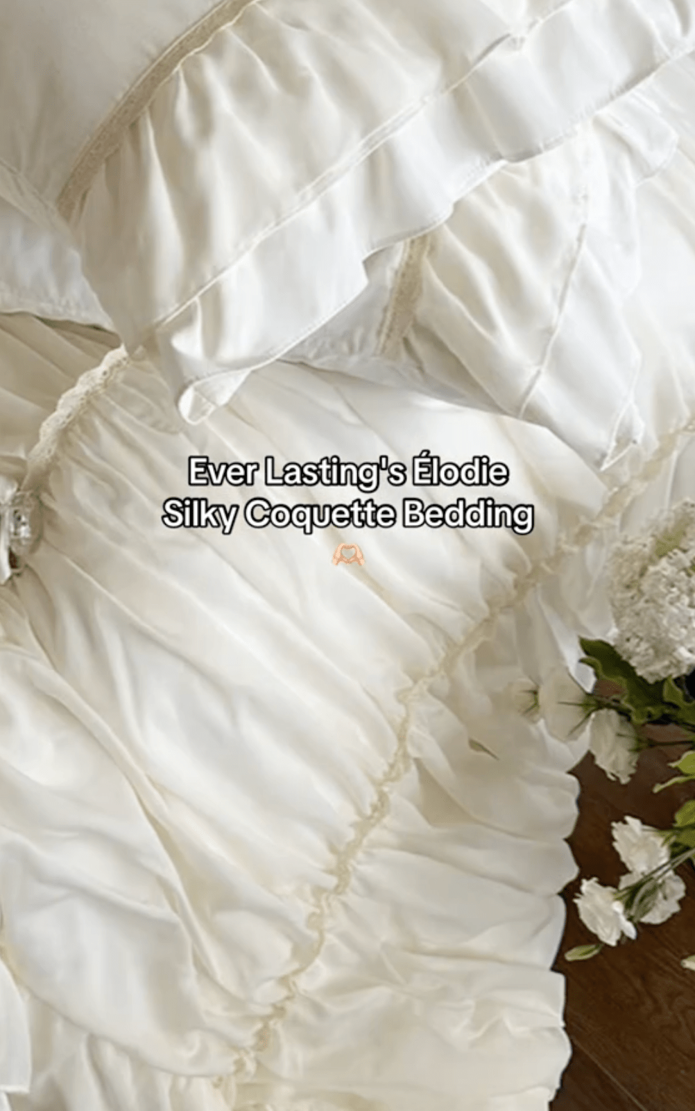 Élodie Silky Coquette Ruffled Bedding Set / Beige - Ever Lasting