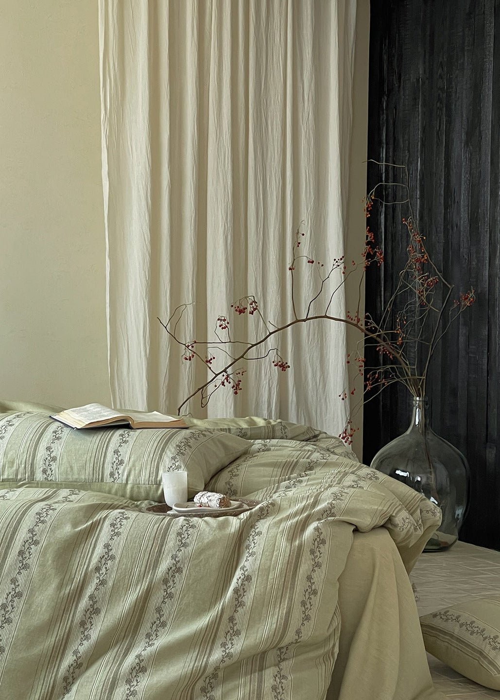 -Ever Lasting - Eloise Jacquard Bedding Set / Beige -Bedding Set -Ever Lasting