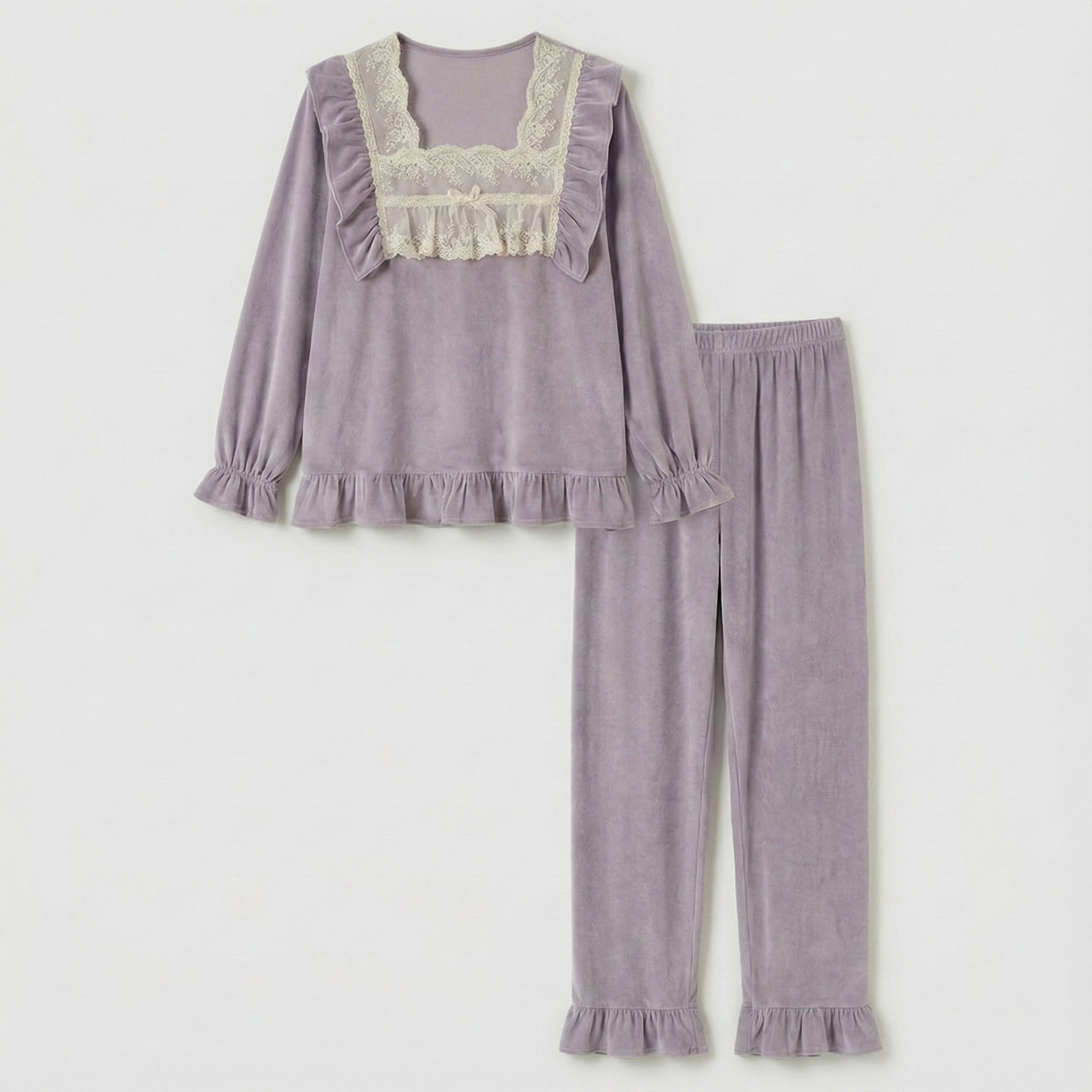 - Ever Lasting - Eloria Velvet Pajama Set / Purple - Pajamas - Ever Lasting